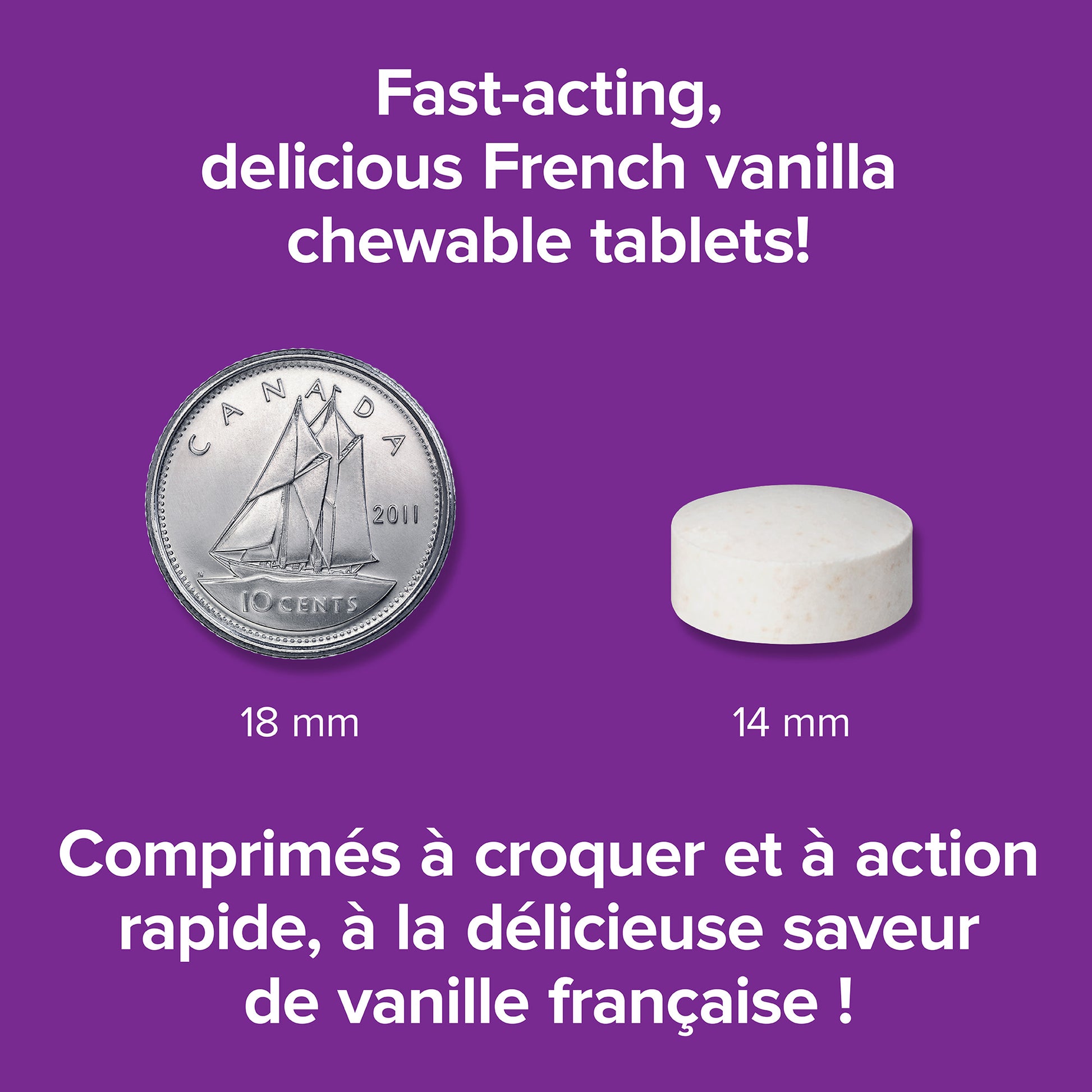 specifications-Dairy Again!(MC) Enzyme lactase 250 mg arôme vanille française for Webber Naturals
