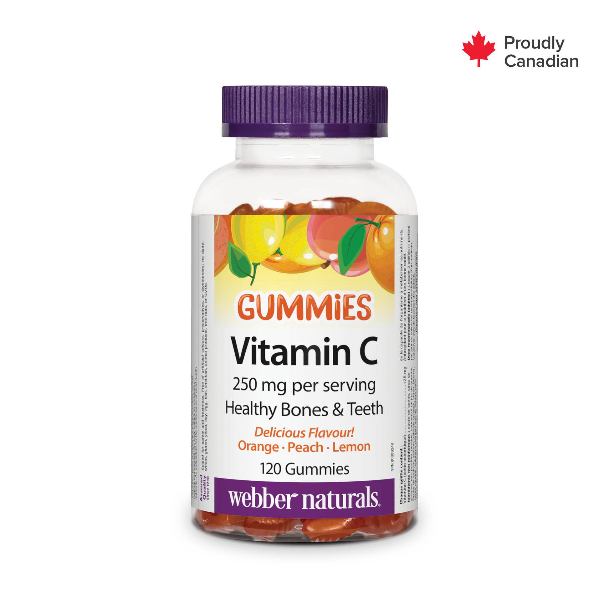 Vitamine C  250 mg orange · pêche · citron for Webber Naturals|v|hi-res|WN3688