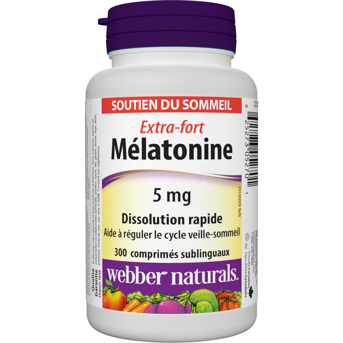 Mélatonine Extra-fort 5 mg comprimés sublinguaux for Webber Naturals|v|hi-res|WN5270