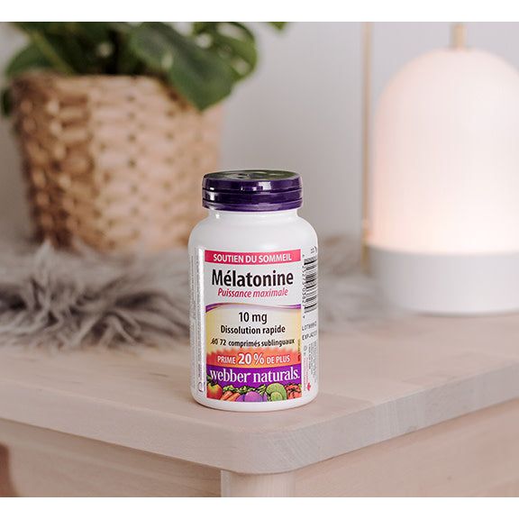 specifications-Puissance maximale Mélatonine Dissolution rapide 10 mg for Webber Naturals