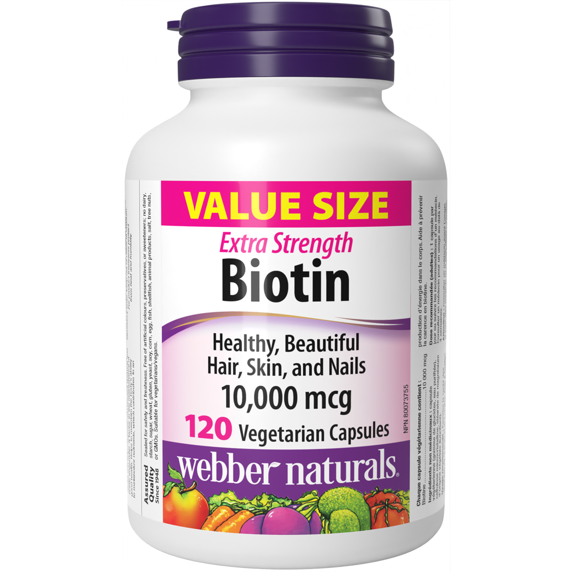 Extra Strength Biotin 10,000 mcg for Webber Naturals|v|hi-res|WN3908