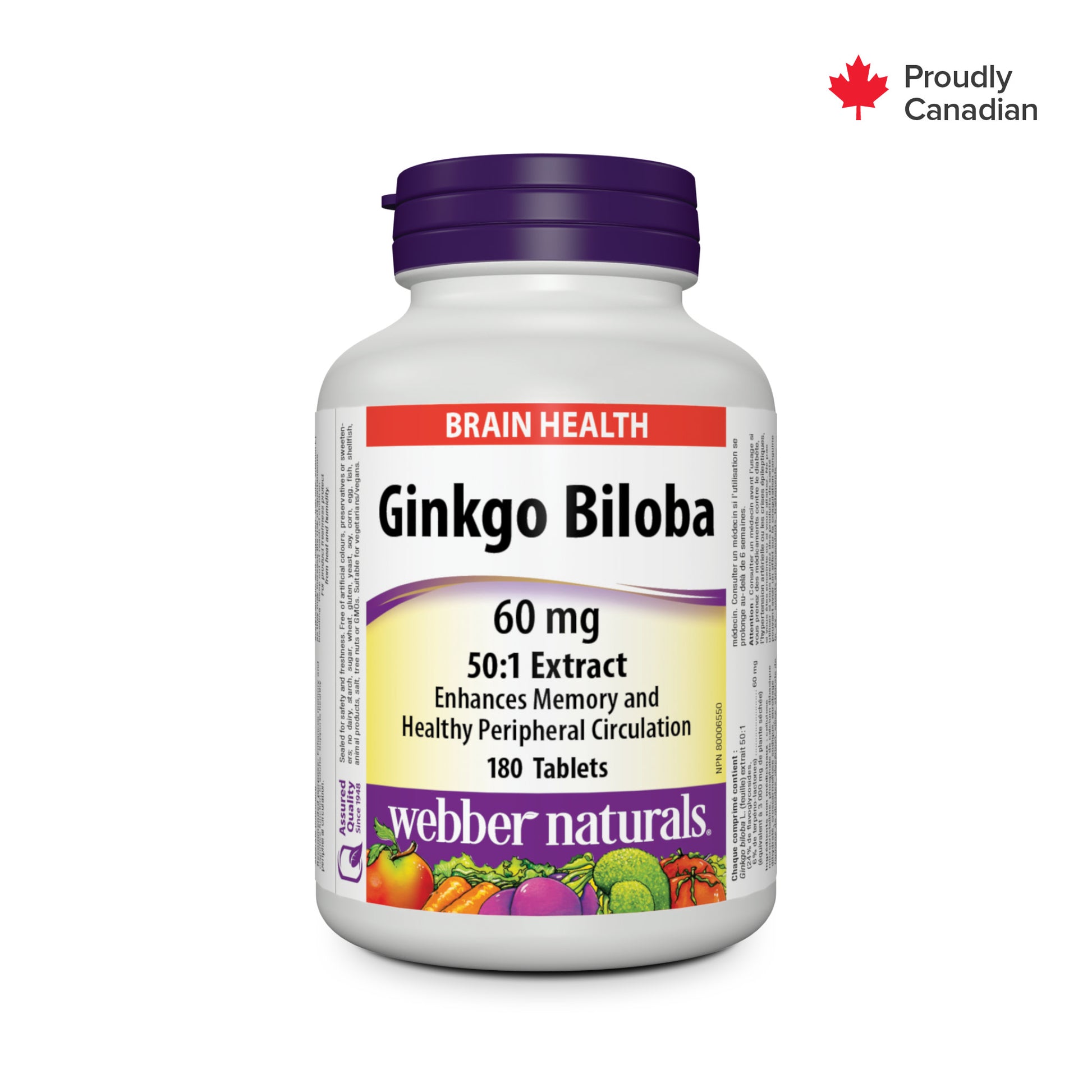 Ginkgo Biloba 60 mg for Webber Naturals|v|hi-res|WN5056