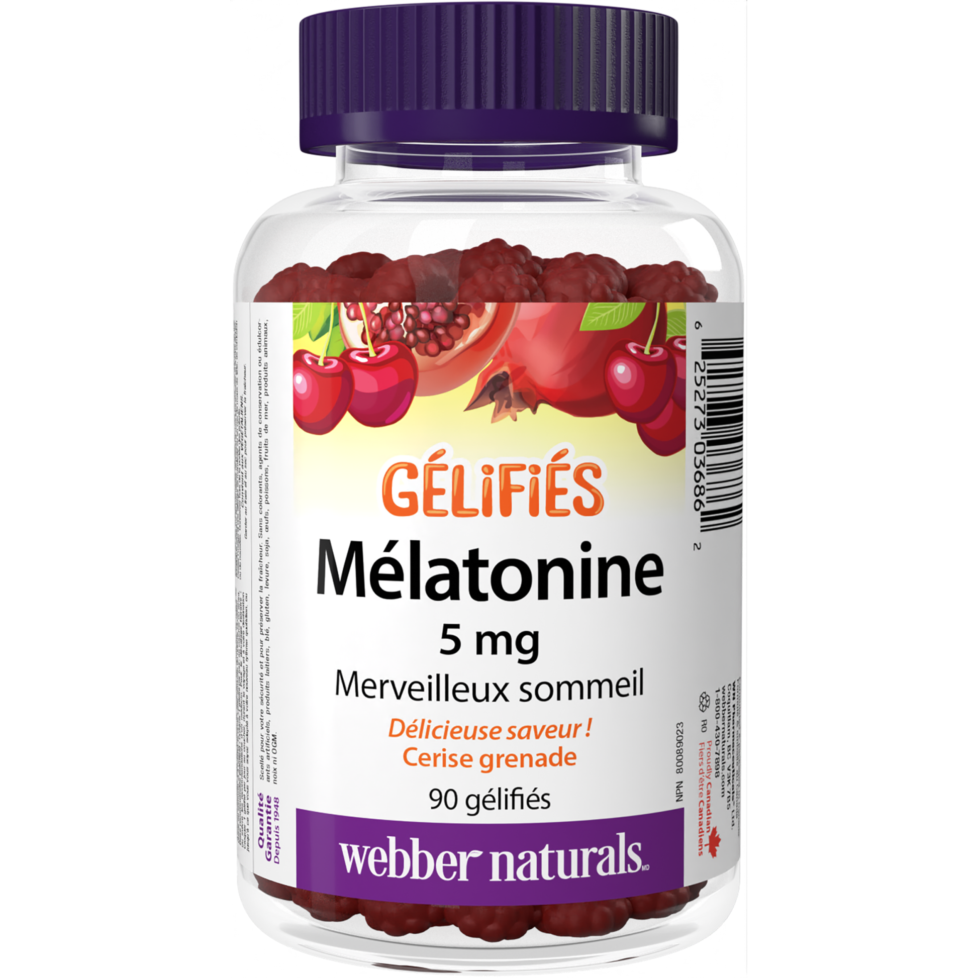 Mélatonine  5 mg Cerise grenade for Webber Naturals|v|hi-res|WN3686