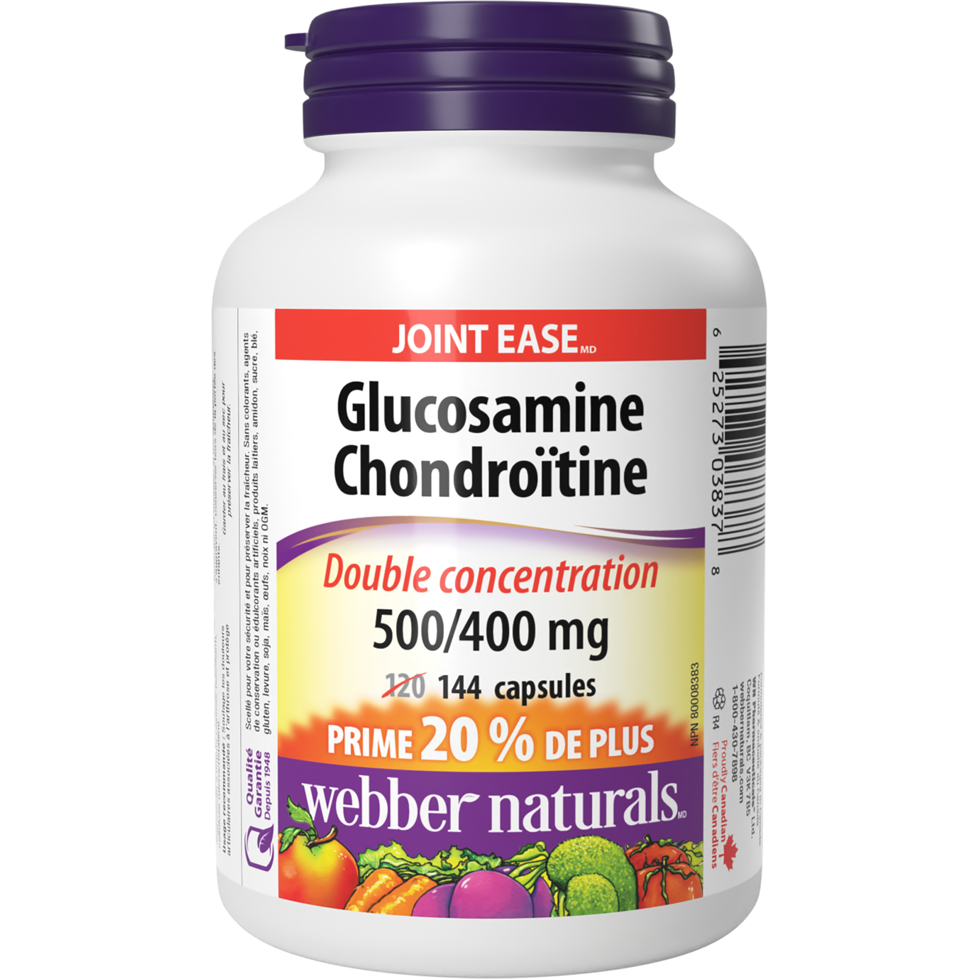 Glucosamine Chondroïtine Double concentration 500/400 mg for Webber Naturals|v|hi-res|WN3837