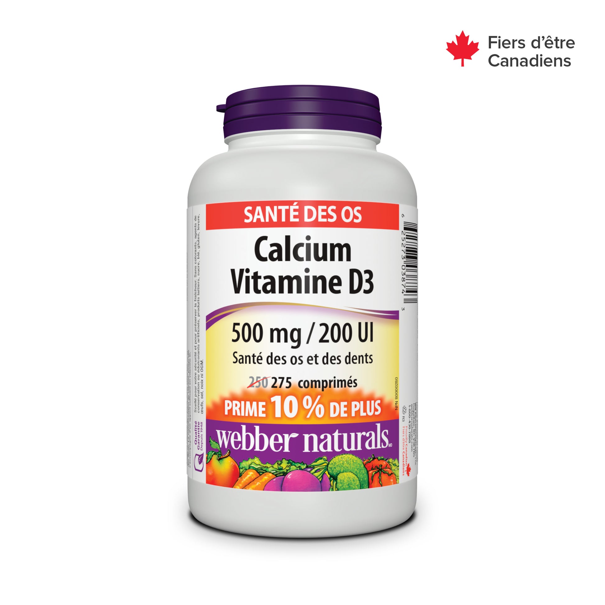 Calcium Vitamine D3 500 mg/200 UI for Webber Naturals|v|hi-res|WN3874