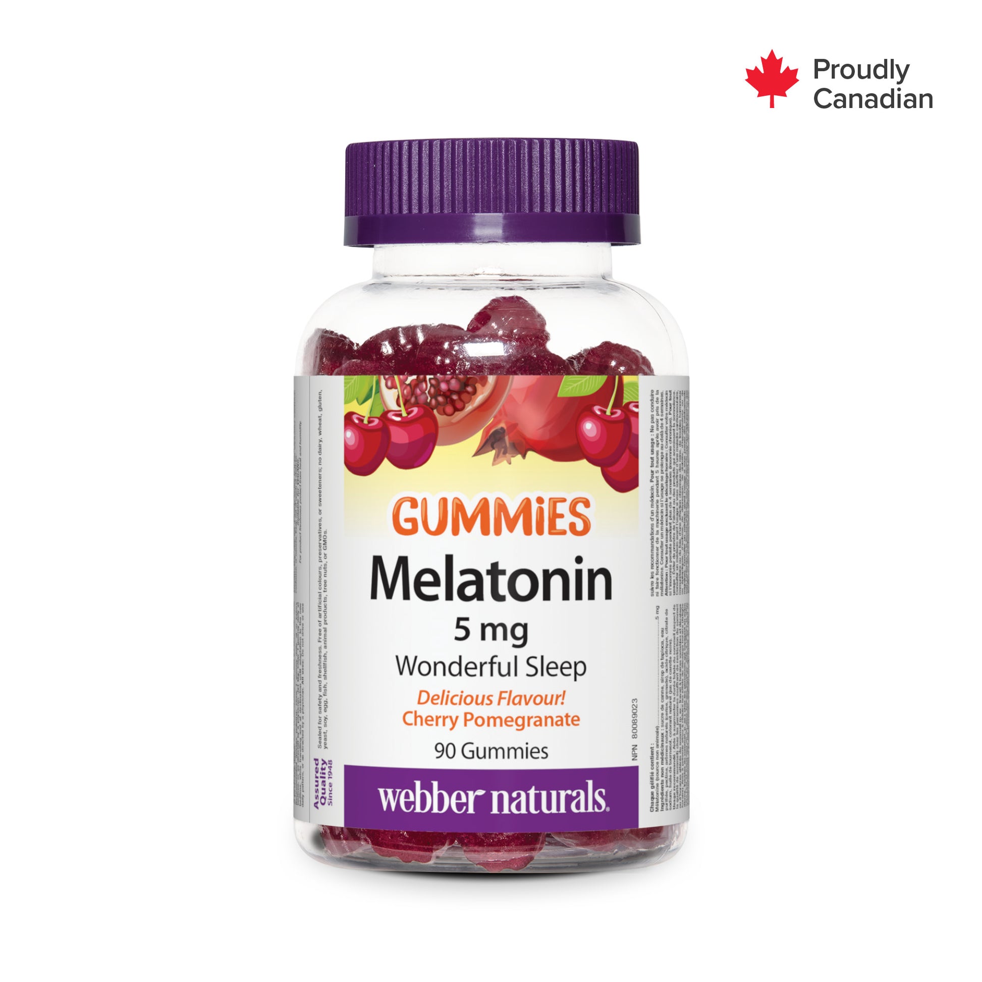 Melatonin 5 mg Cherry Pomegranate for Webber Naturals|v|hi-res|WN3686