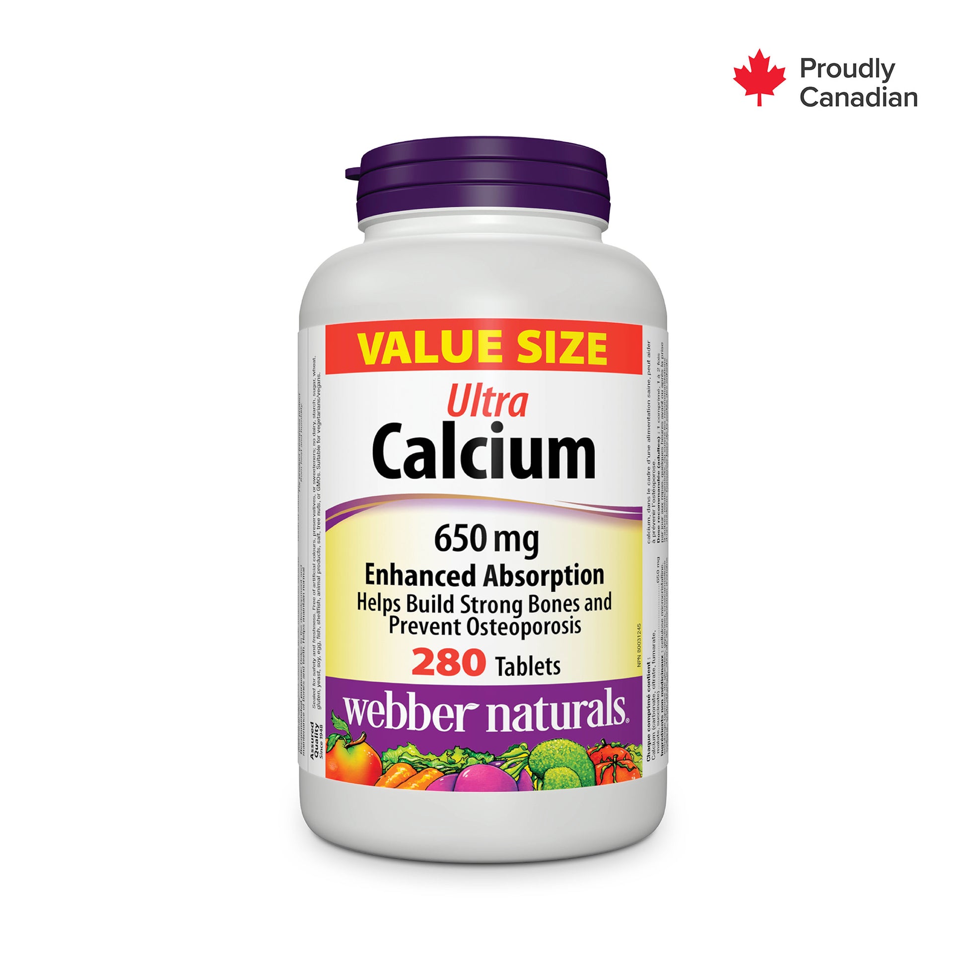 Ultra Calcium Enhanced Absorption 650 mg for Webber Naturals|v|hi-res|WN3904