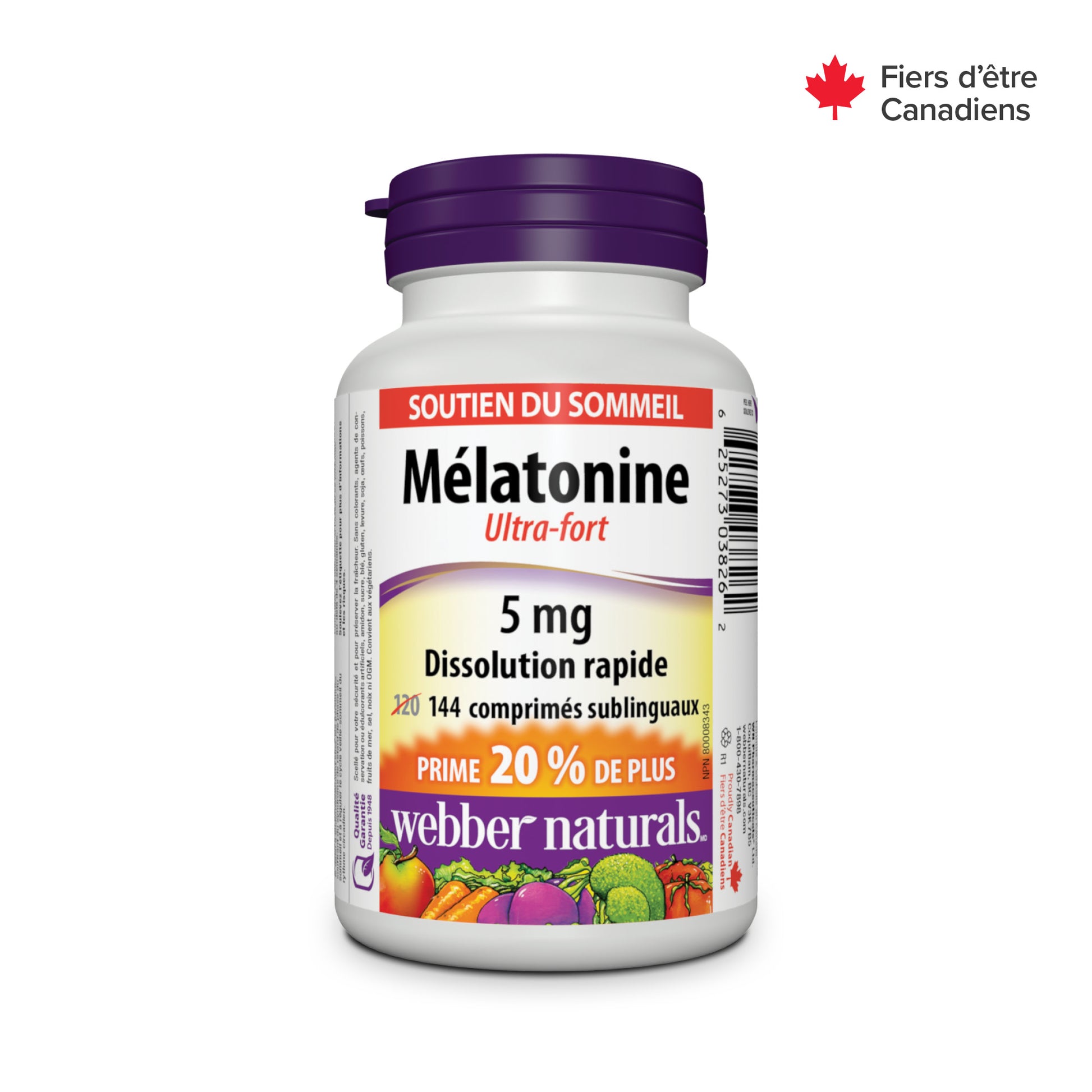 Melatonin Extra Strength Quick Dissolve 5 mg for Webber Naturals|v|hi-res|WN3826
