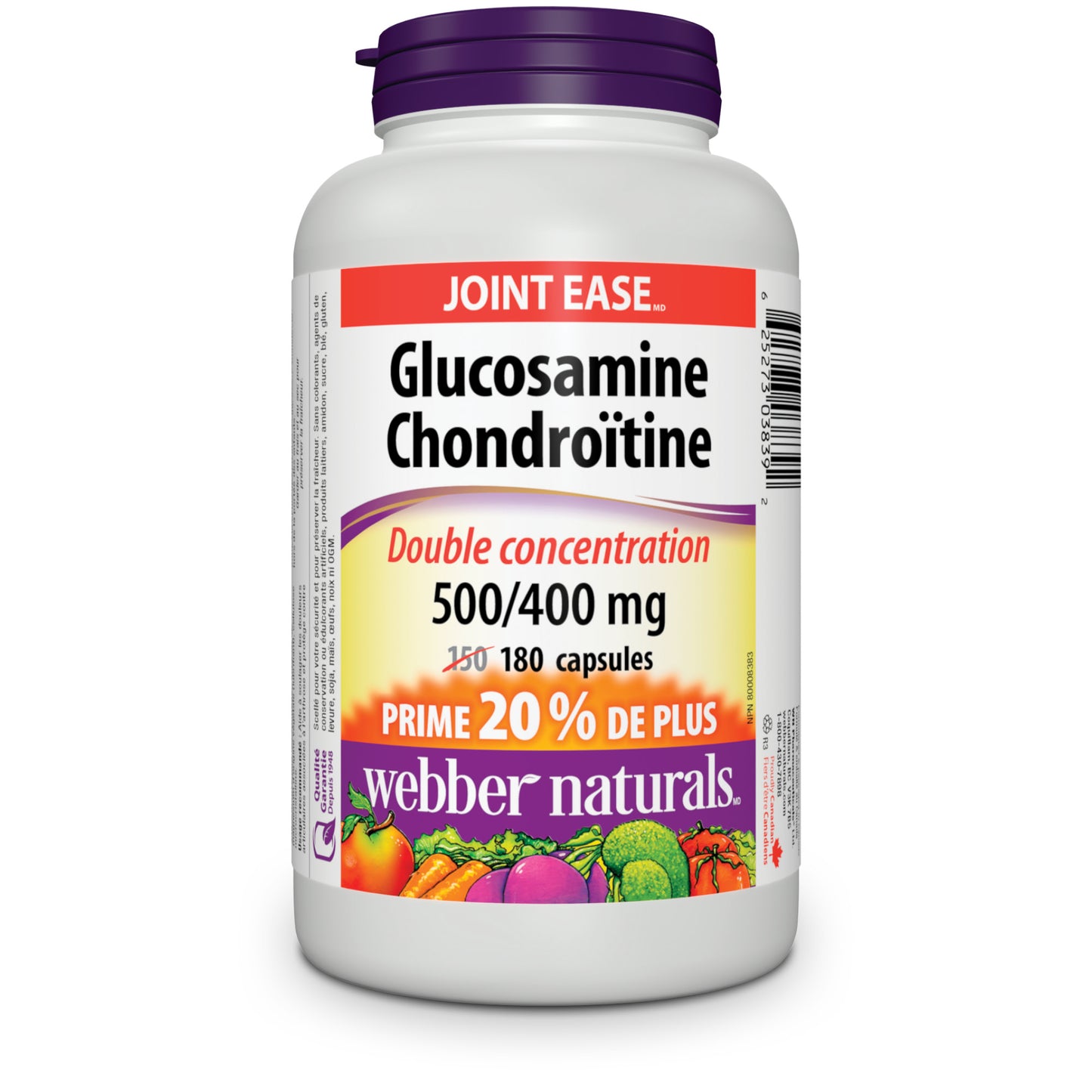 Glucosamine Chondroïtine Double concentration 500/400 mg for Webber Naturals|v|hi-res|WN3839