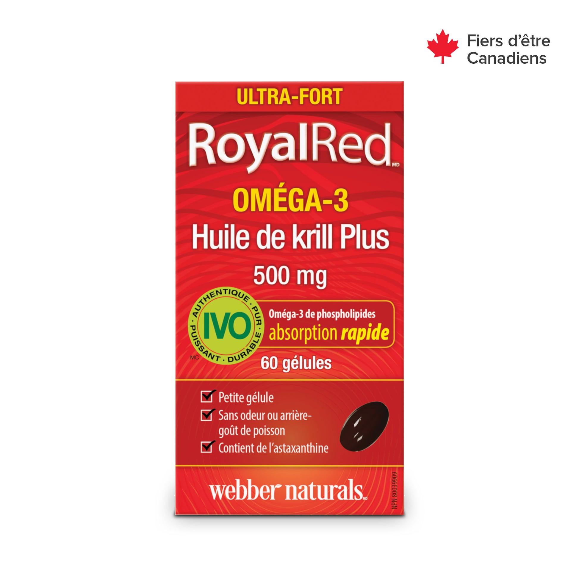 RoyalRed® Omega-3 Krill Oil Plus Extra Strength 500 mg for Webber Naturals|v|hi-res|WN3399