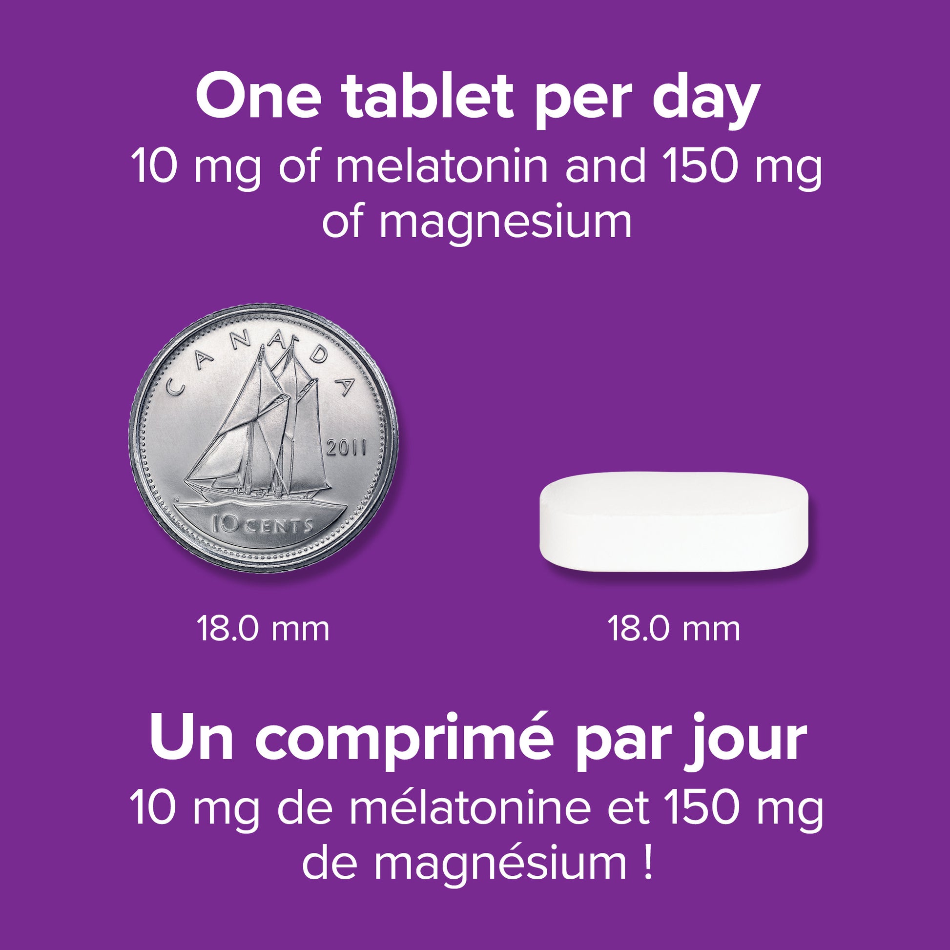 specifications-Mélatonine Magnésium Puissance maximale 10/150 mg for Webber Naturals