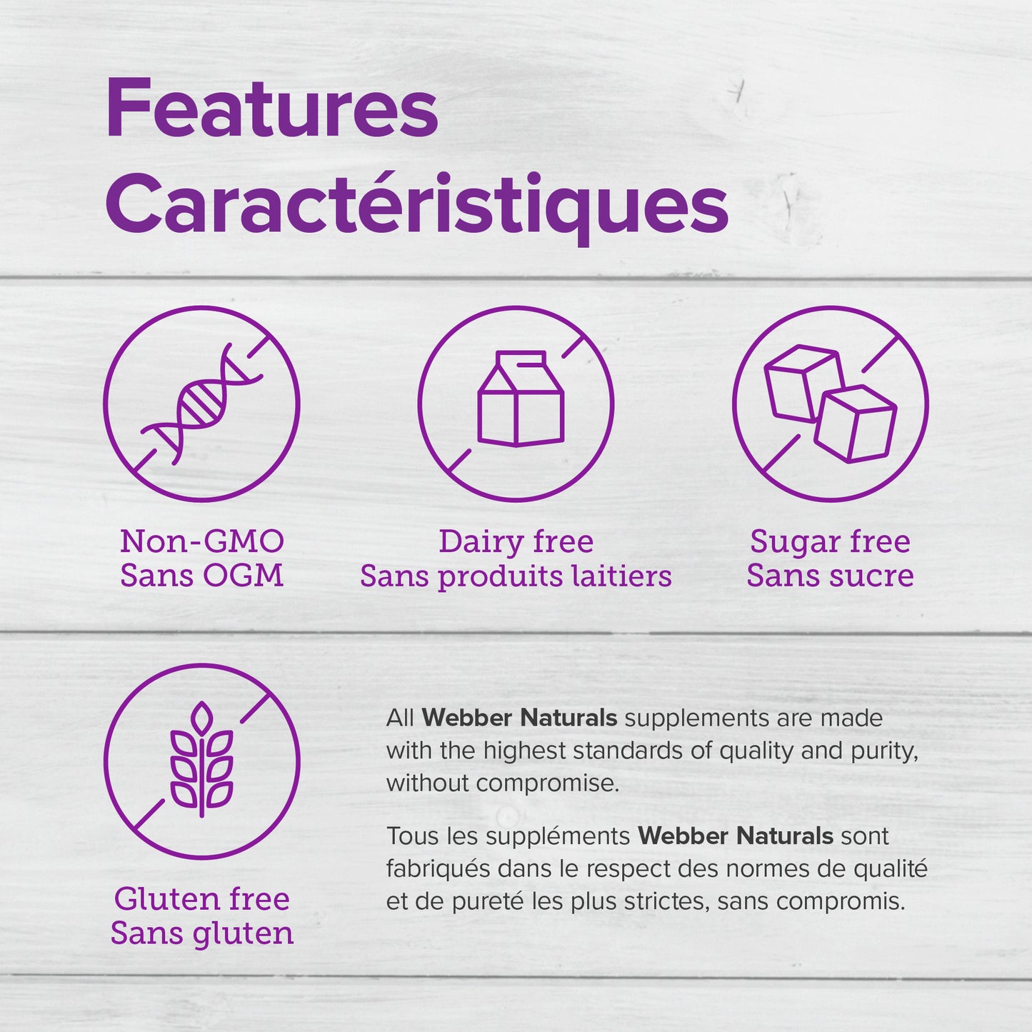 specifications-Glucosamine Chondroïtine MSM Double concentration 500/400/400 mg for Webber Naturals