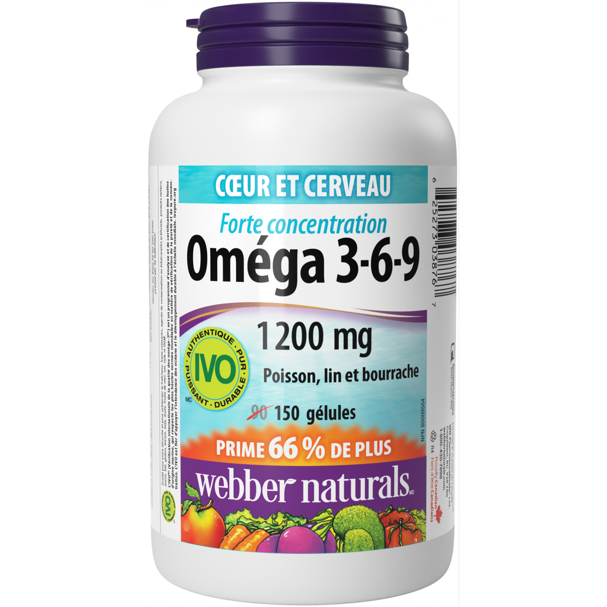 Oméga 3-6-9 Poisson, Lin et Bourrache 1 200 mg for Webber Naturals|v|hi-res|WN3876