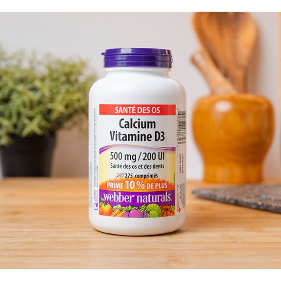 specifications-Calcium Vitamine D3 500 mg/200 UI for Webber Naturals