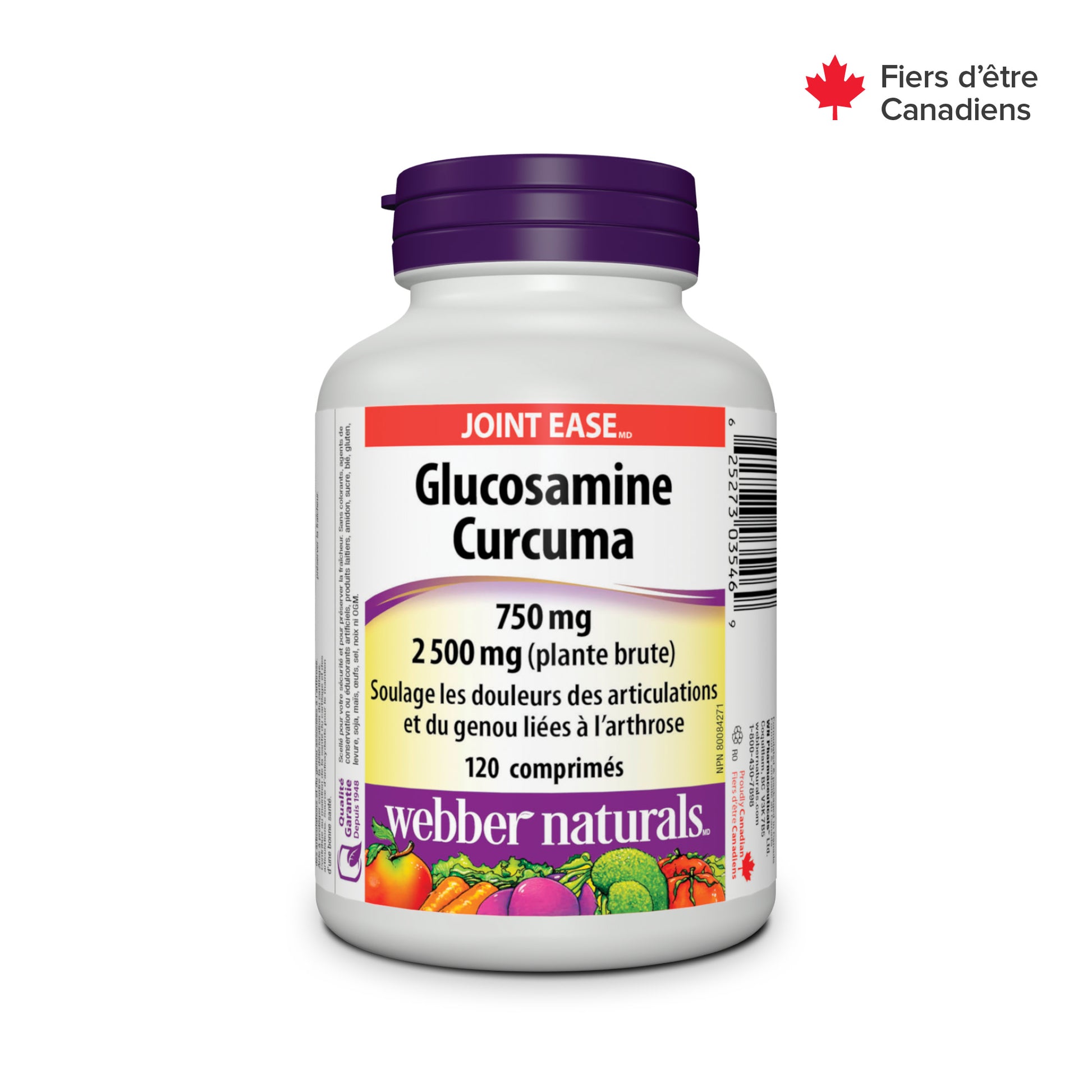 Glucosamine Curcuma 750 mg / 2 500 mg (plante brute) for Webber Naturals|v|hi-res|WN3546