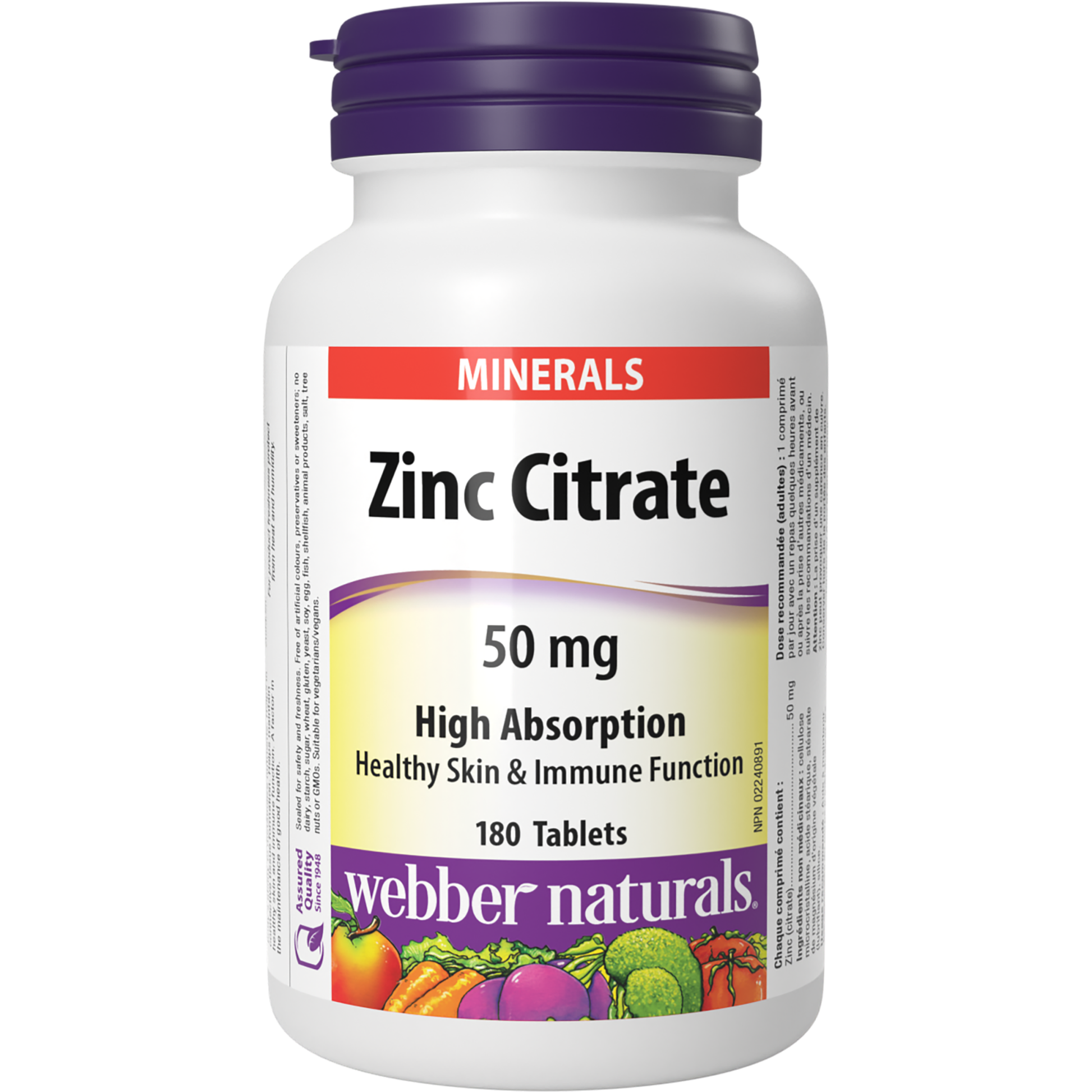 Zinc Citrate 50 mg for Webber Naturals|v|hi-res|WN5053