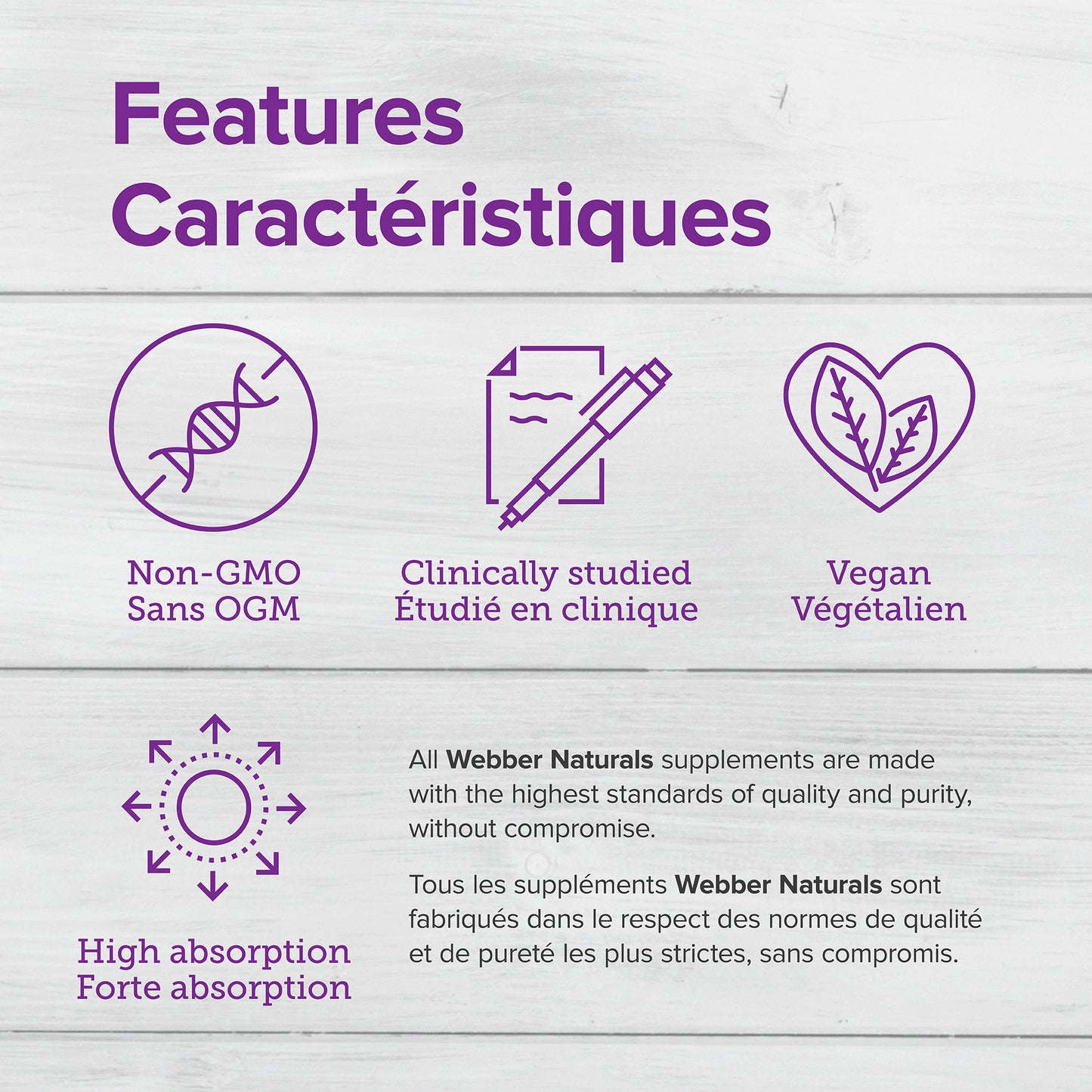 specifications-Curcuma Absorption avancée  500 mg capsules végétariennes for Webber Naturals