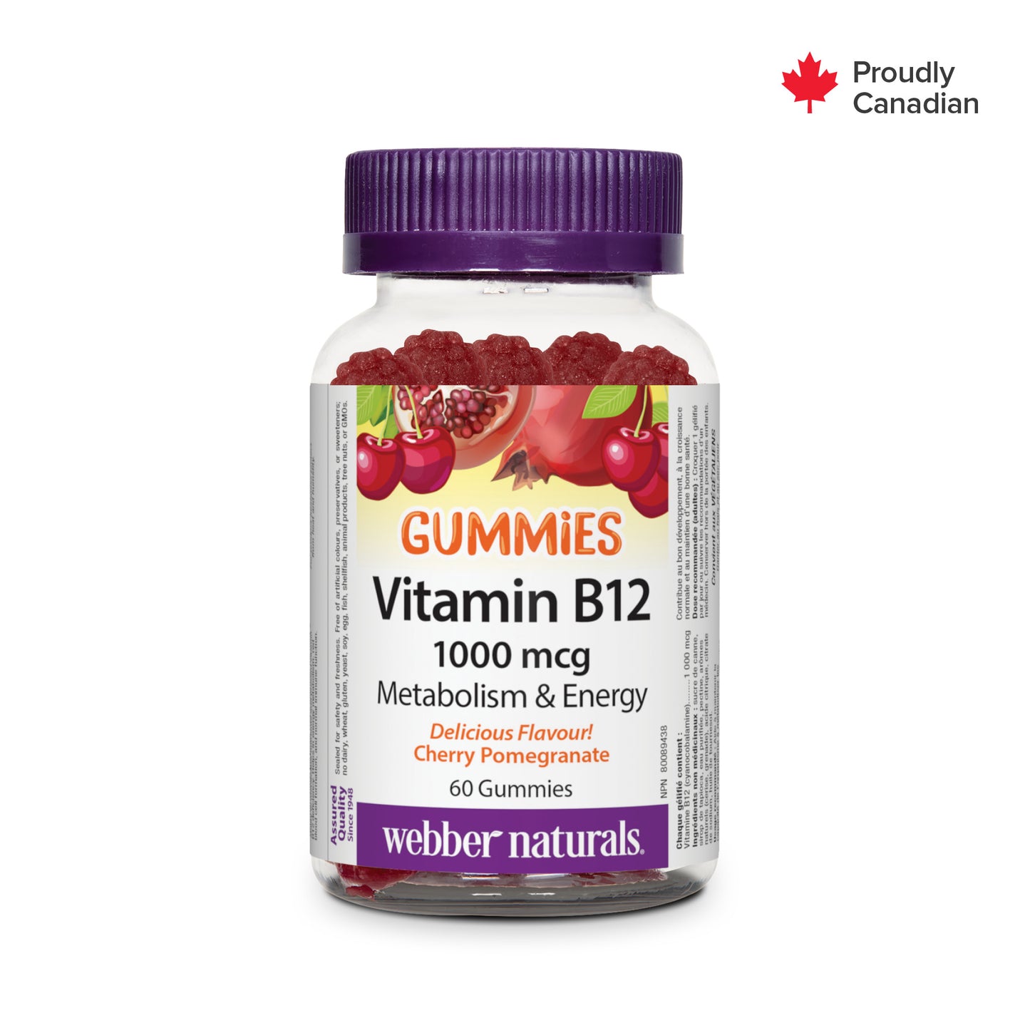 Vitamine B12  1 000 mcg Cerise grenade for Webber Naturals|v|hi-res|WN3685