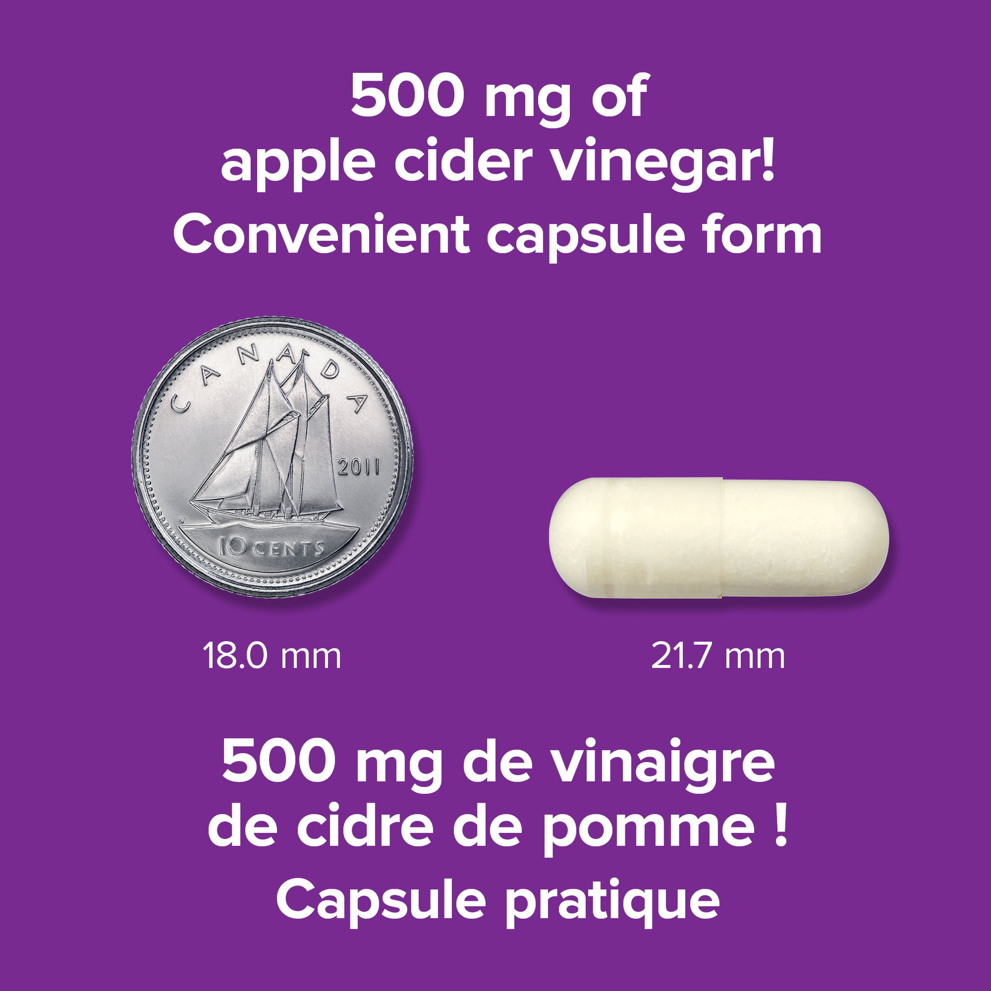 specifications-Vinaigre de cidre de pommes 500 mg for Webber Naturals