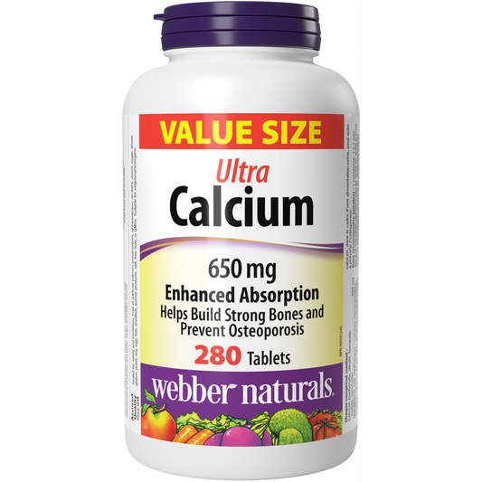 Ultra Calcium Enhanced Absorption 650 mg for Webber Naturals|v|hi-res|WN3904