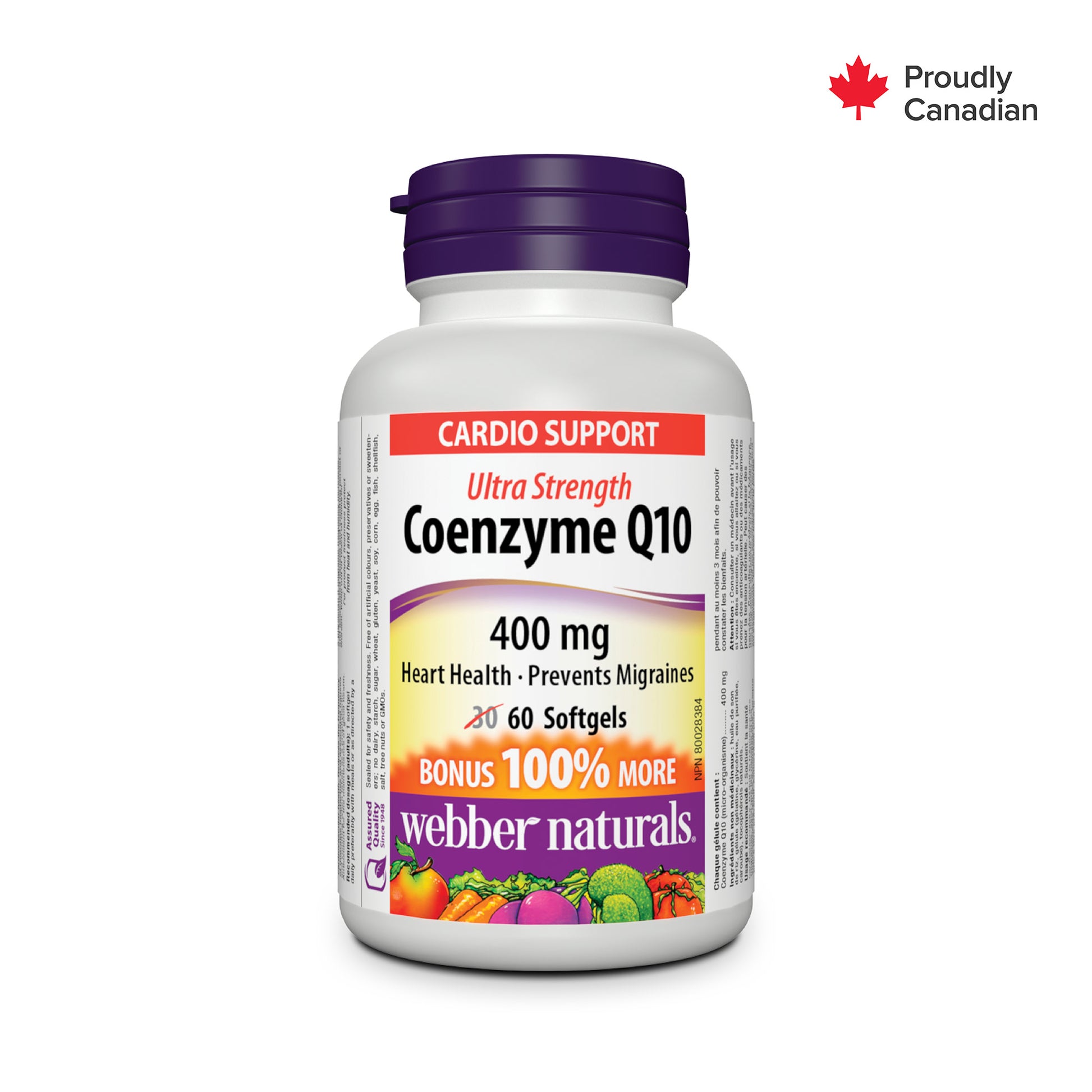 Coenzyme Q10 Ultra–fort 400 mg for Webber Naturals|v|hi-res|WN3858