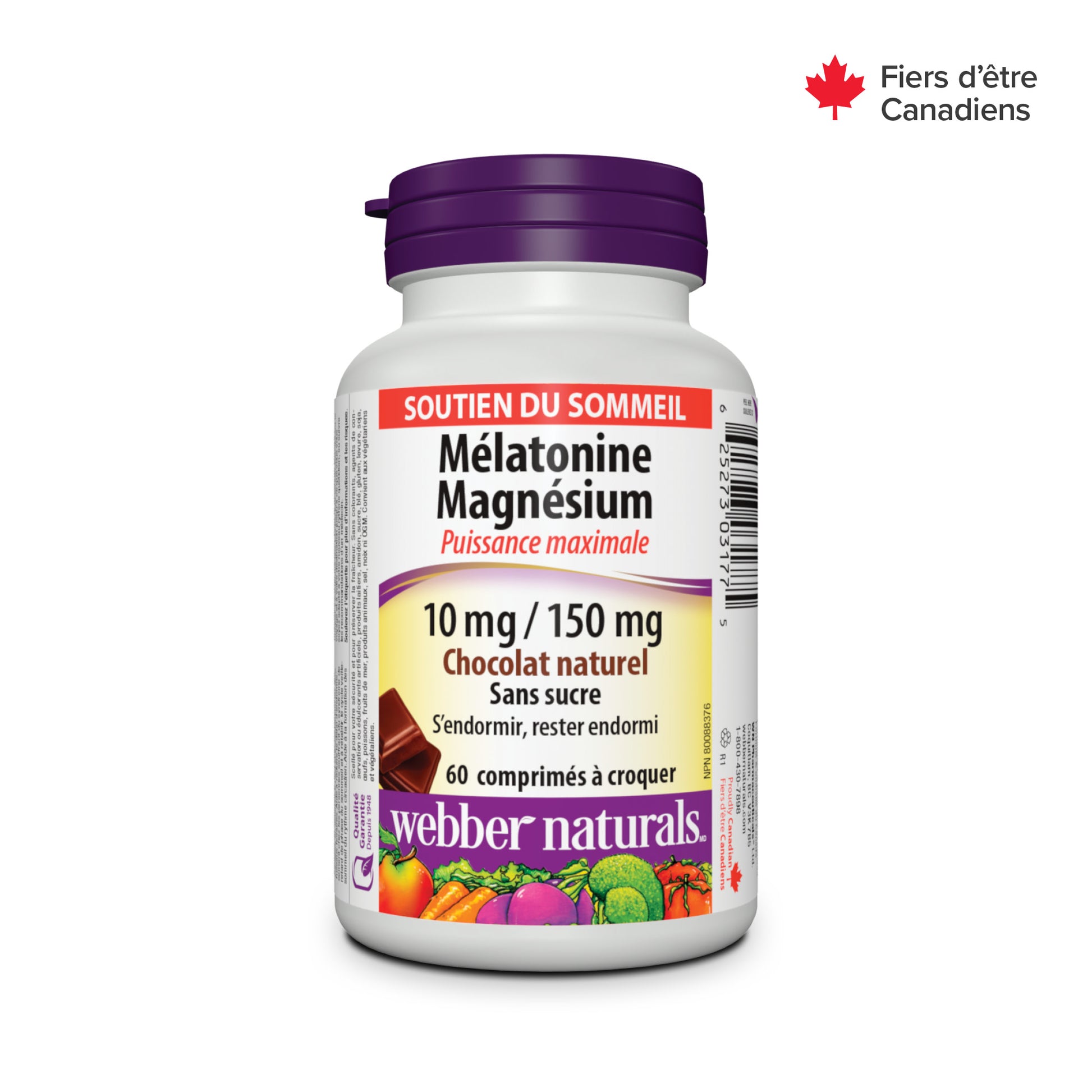 Mélatonine Magnésium Puissance maximale 10 mg/150 mg Chocolat naturel for Webber Naturals|v|hi-res|WN3177