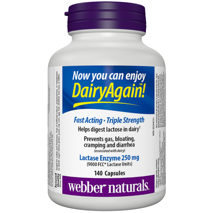 Dairy Again™ Lactase Enzyme Triple Strength 250 mg Capsules for Webber Naturals|v|hi-res|WN5261