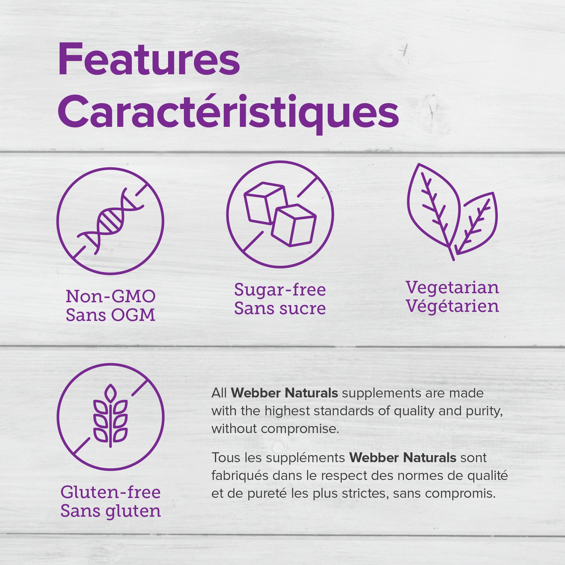 specifications-Citrate de calcium Vitamine D3 300 mg / 200 UI comprimés for Webber Naturals
