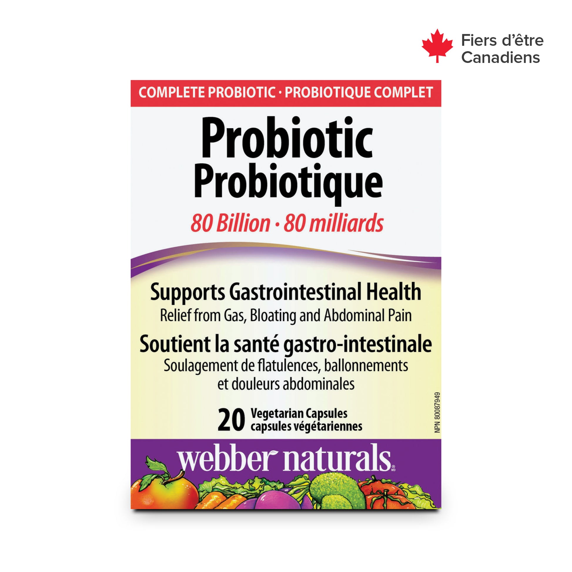 Probiotic 80 Billion 8 Probiotic Strains for Webber Naturals|v|hi-res|WN3194