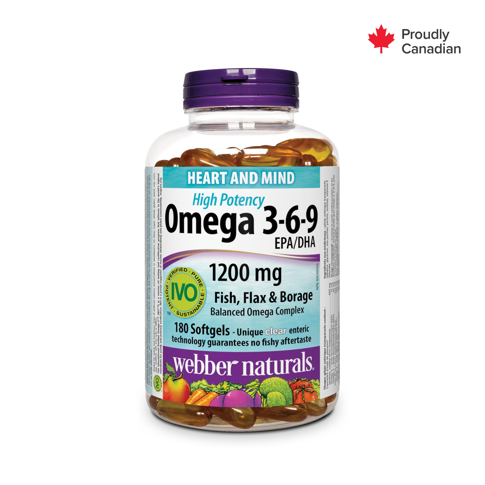 Omega 3-6-9 High Potency Fish, Flax & Borage 1200 mg for Webber Naturals|v|hi-res|WN3477
