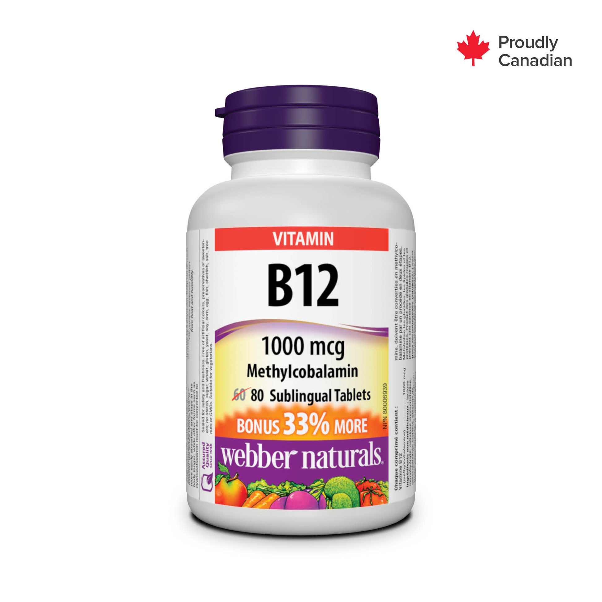 Vitamine B12 méthylcobalamine 1 000 mcg for Webber Naturals|v|hi-res|WN3814