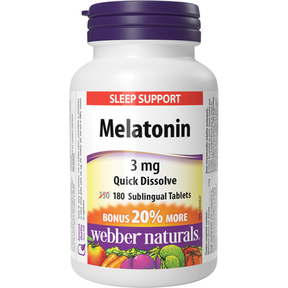 Melatonin Quick Dissolve 3 mg for Webber Naturals|v|hi-res|WN3825