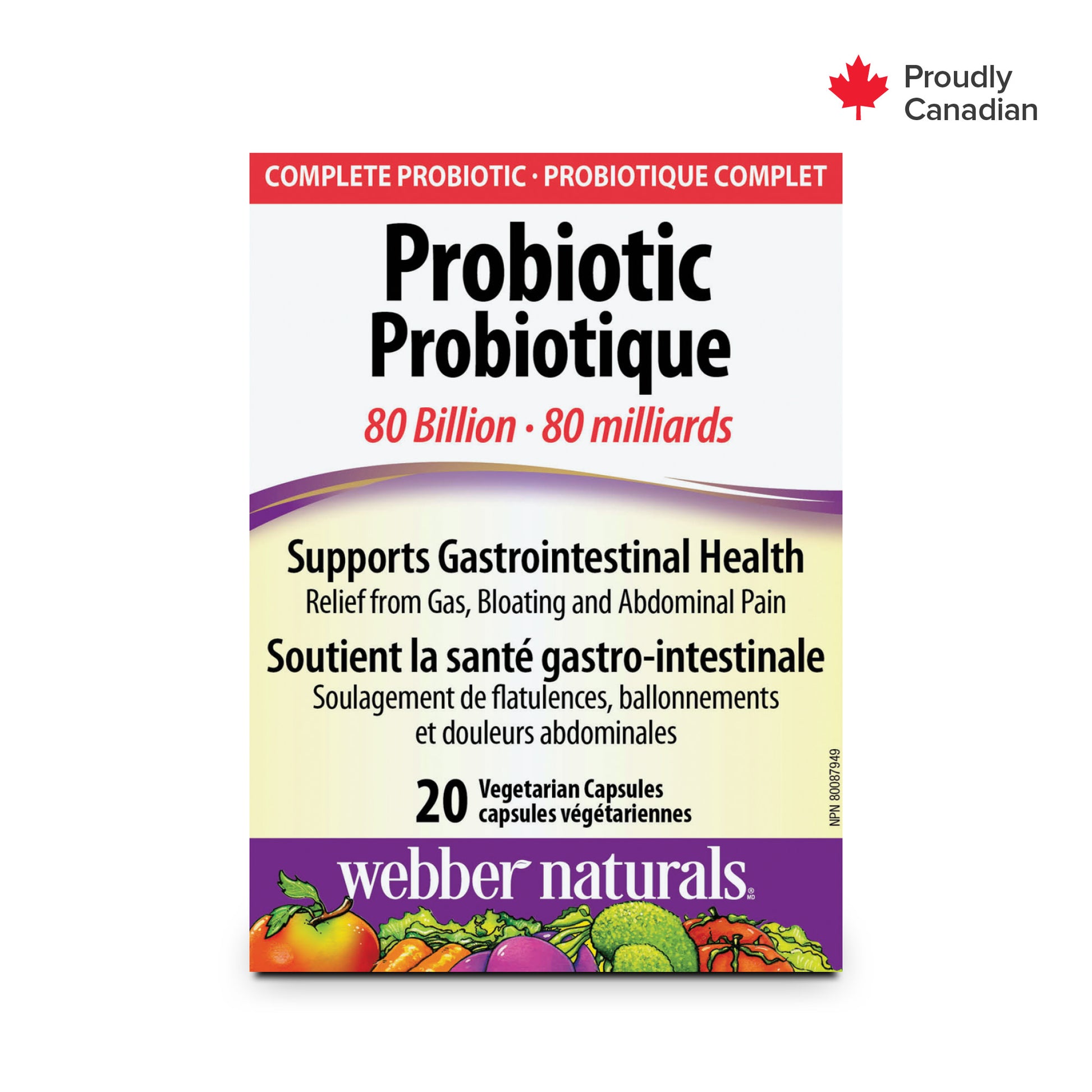 Probiotique 80 millards 8 souches de probiotiques for Webber Naturals|v|hi-res|WN3194