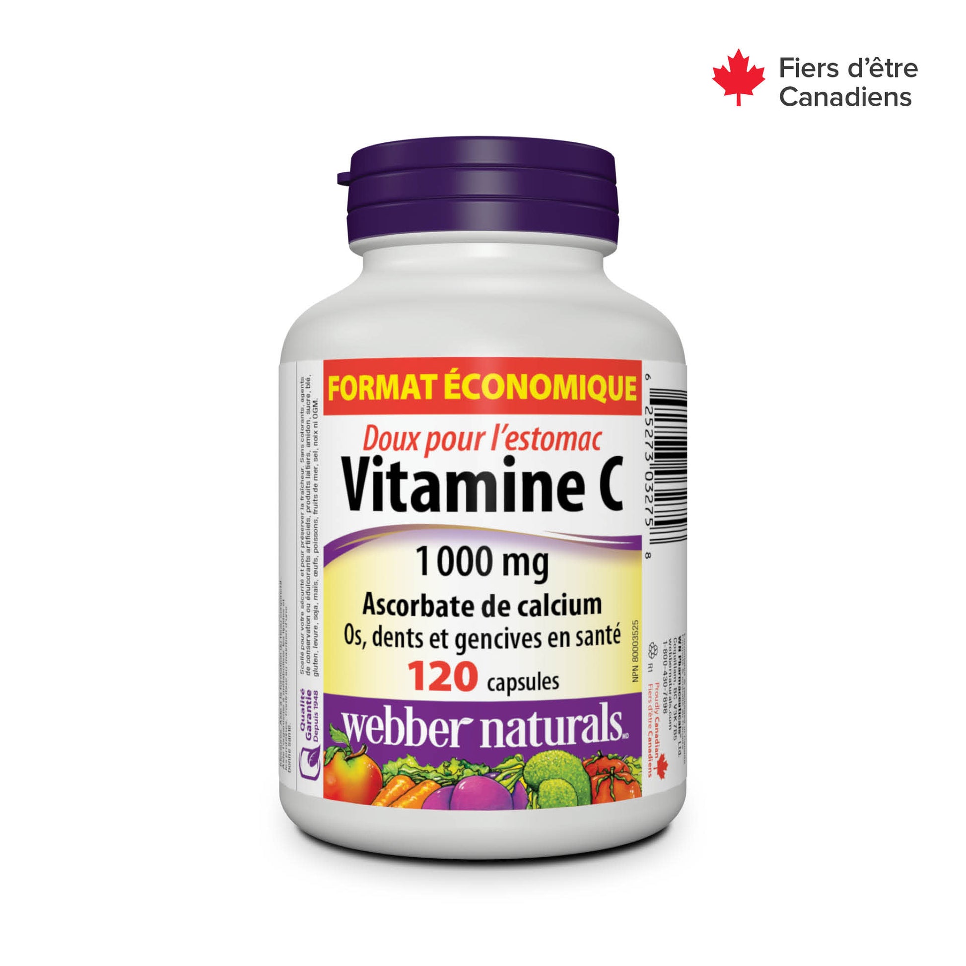 Vitamine C ascorbate de calcium doux pour l'estomac 1 000 mg for Webber Naturals|v|hi-res|WN3275