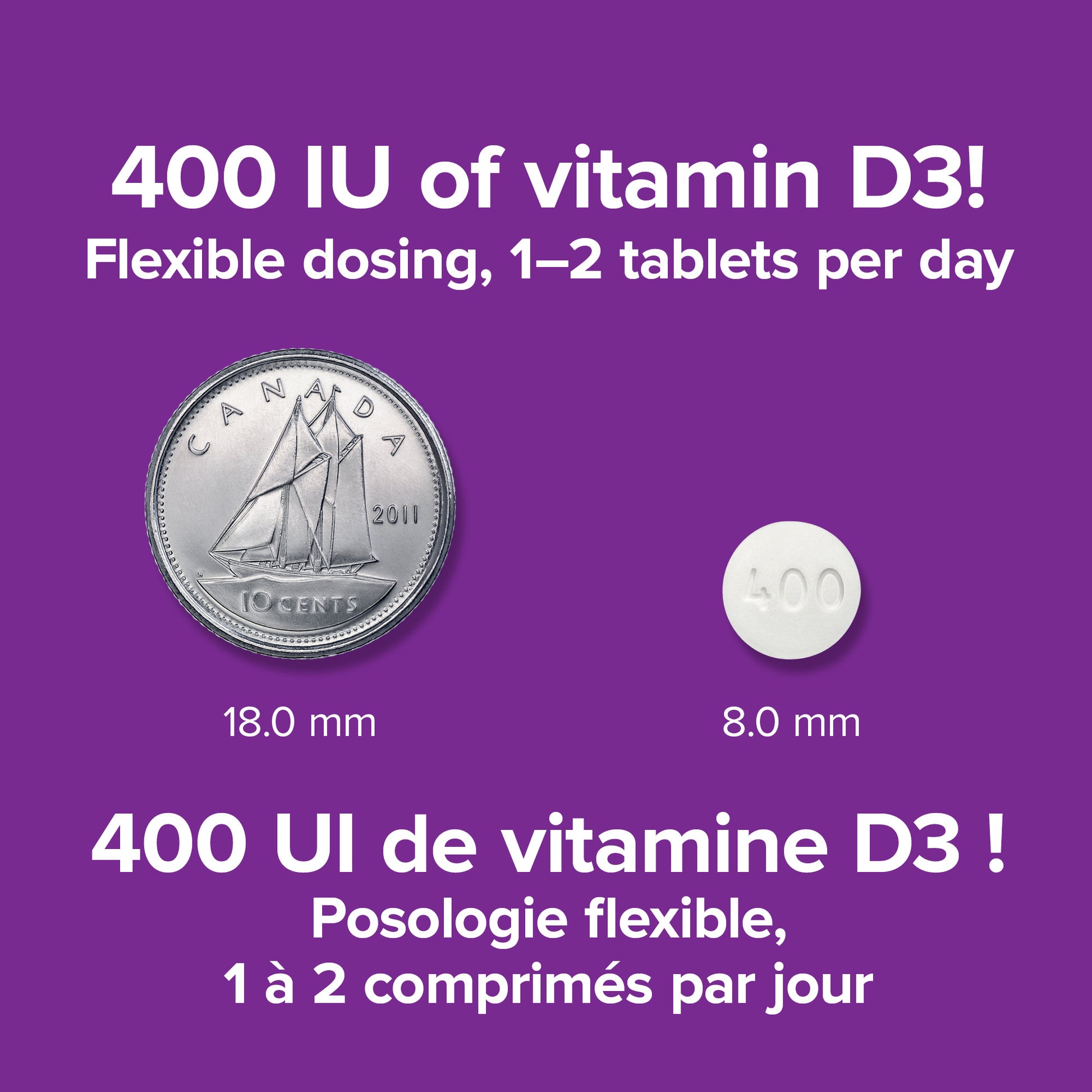 specifications-Vitamine D3 400 UI for Webber Naturals