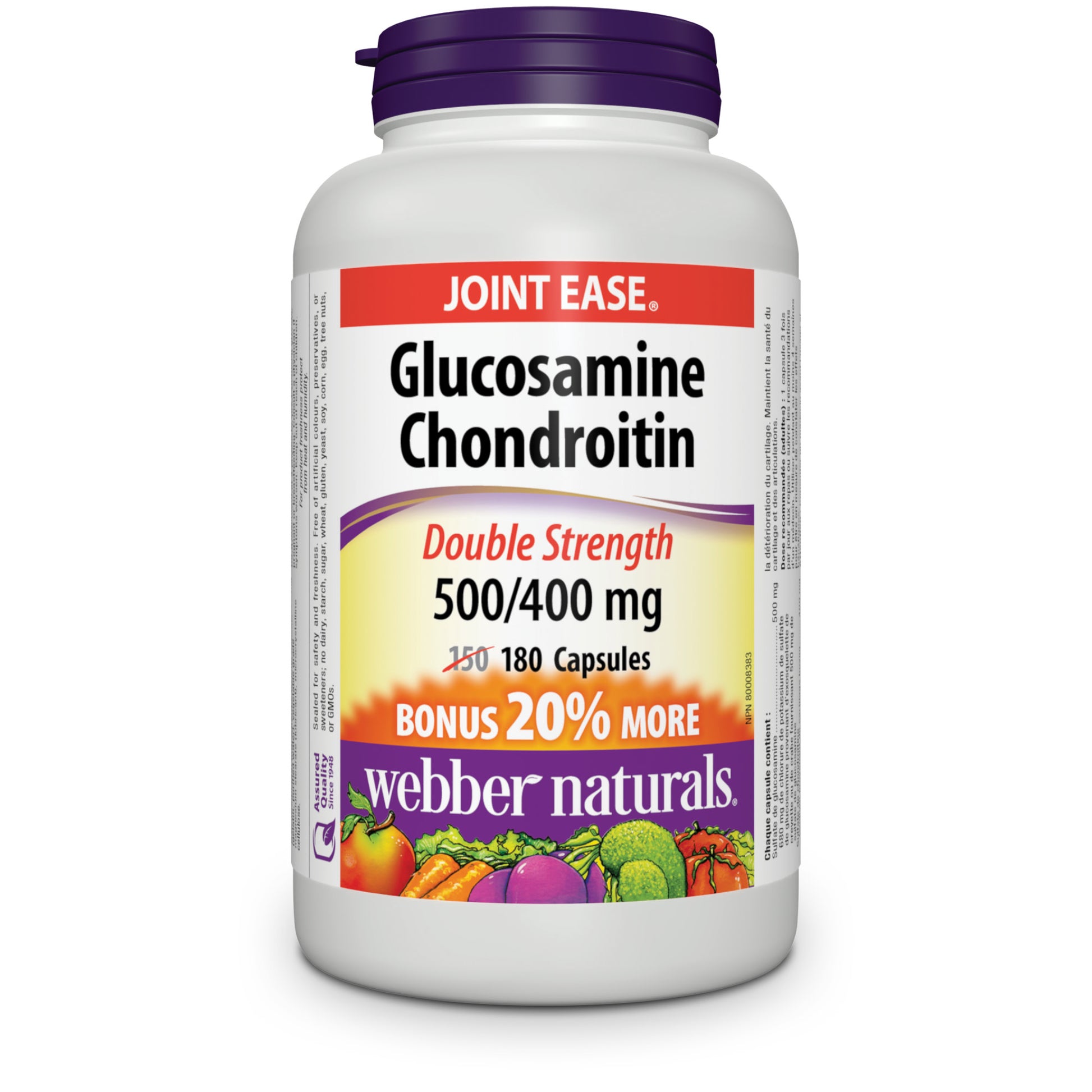 Glucosamine Chondroïtine Double concentration 500/400 mg for Webber Naturals|v|hi-res|WN3839