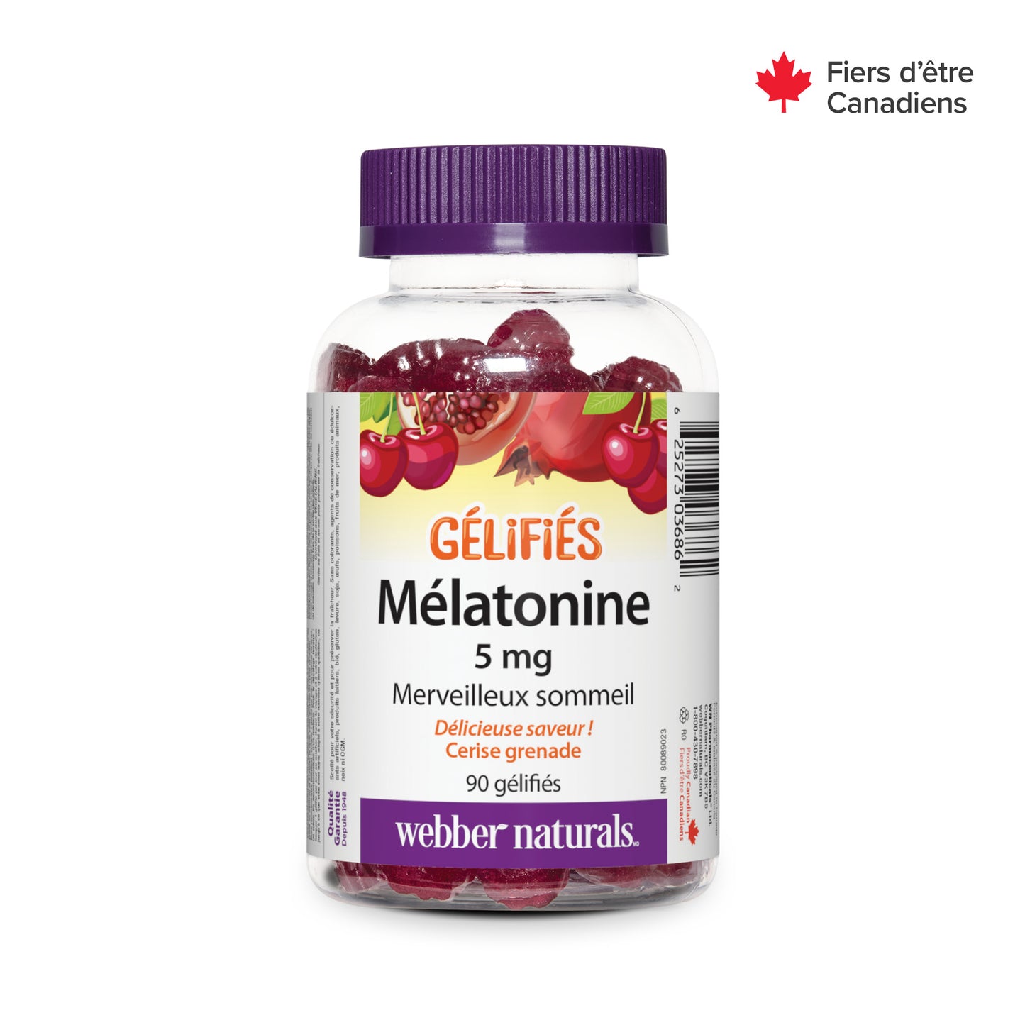 Mélatonine  5 mg Cerise grenade for Webber Naturals|v|hi-res|WN3686