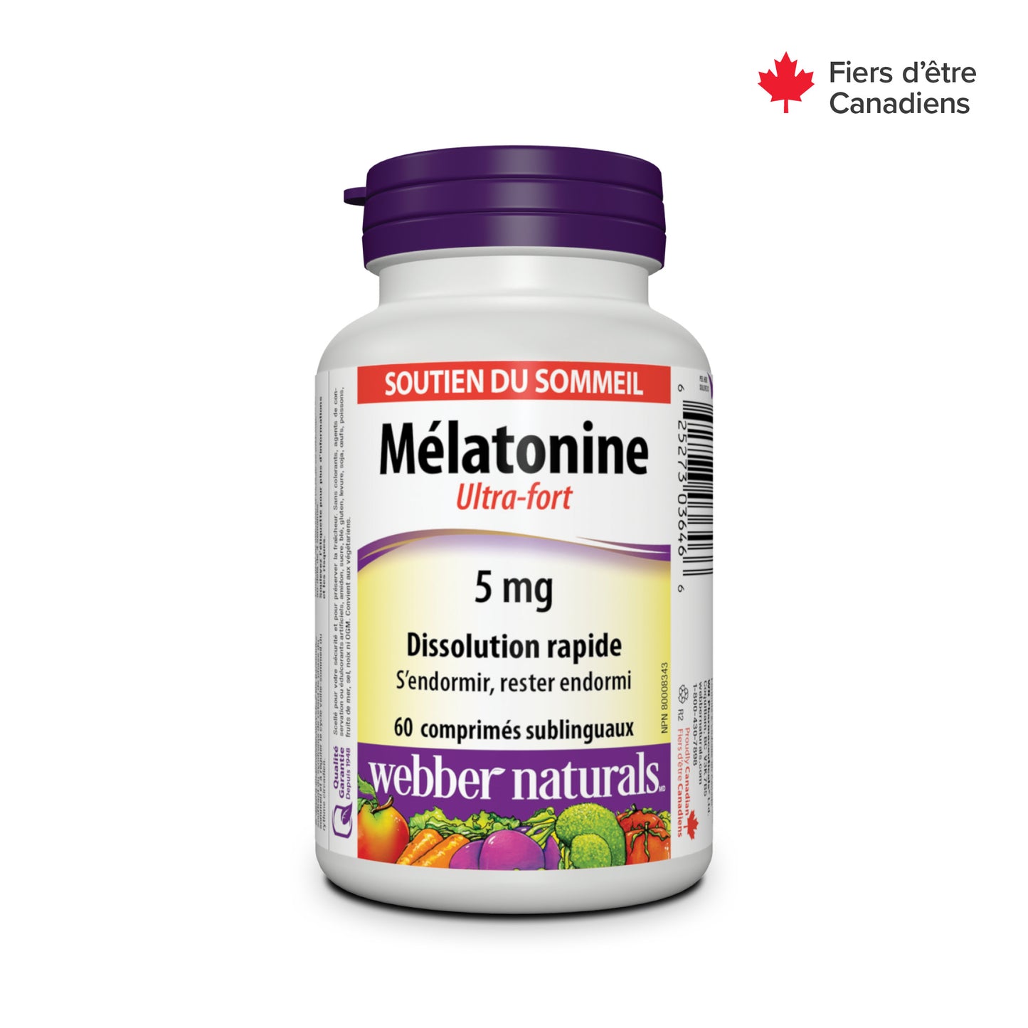 Melatonin Extra Strength Quick Dissolve 5 mg for Webber Naturals|v|hi-res|WN3646