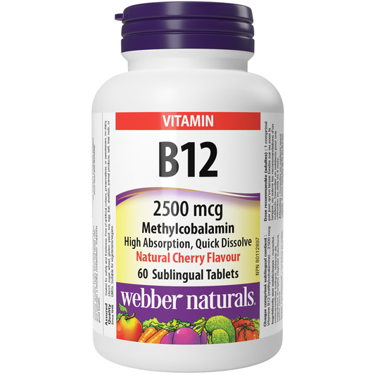 Vitamin B12 Methylcobalamin 2500 mcg for Webber Naturals|v|hi-res|WN3926