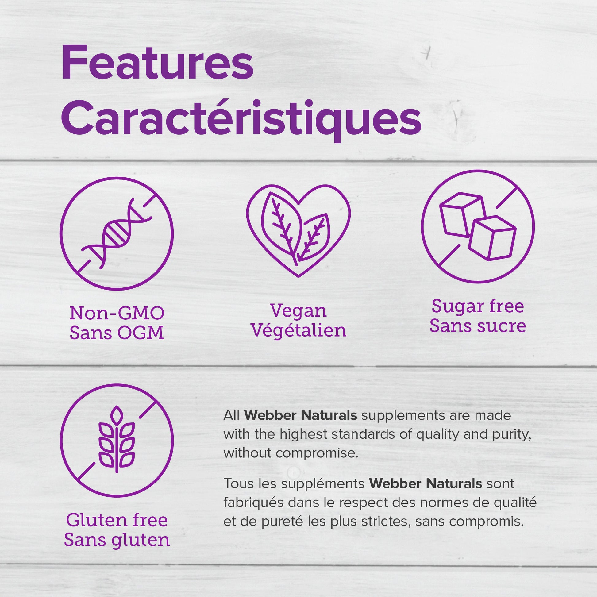 specifications-Magnésium 250 mg for Webber Naturals