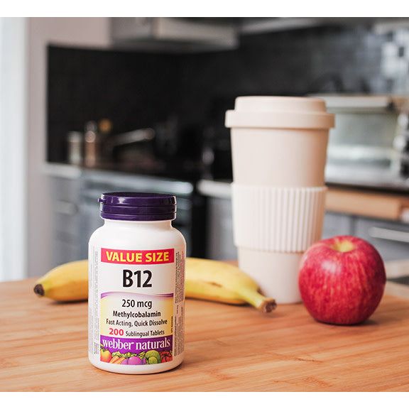 Vitamin B12 Methylcobalamin 250 mcg Natural Cherry Flavour for Webber Naturals|v|hi-res|WN3076