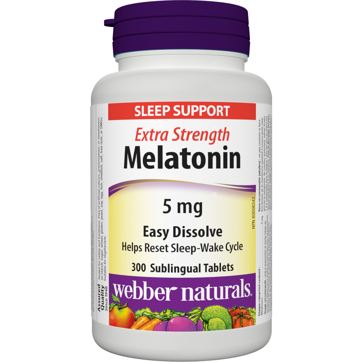 Melatonin Extra Strength 5 mg Sublingual Tablets for Webber Naturals|v|hi-res|WN5270
