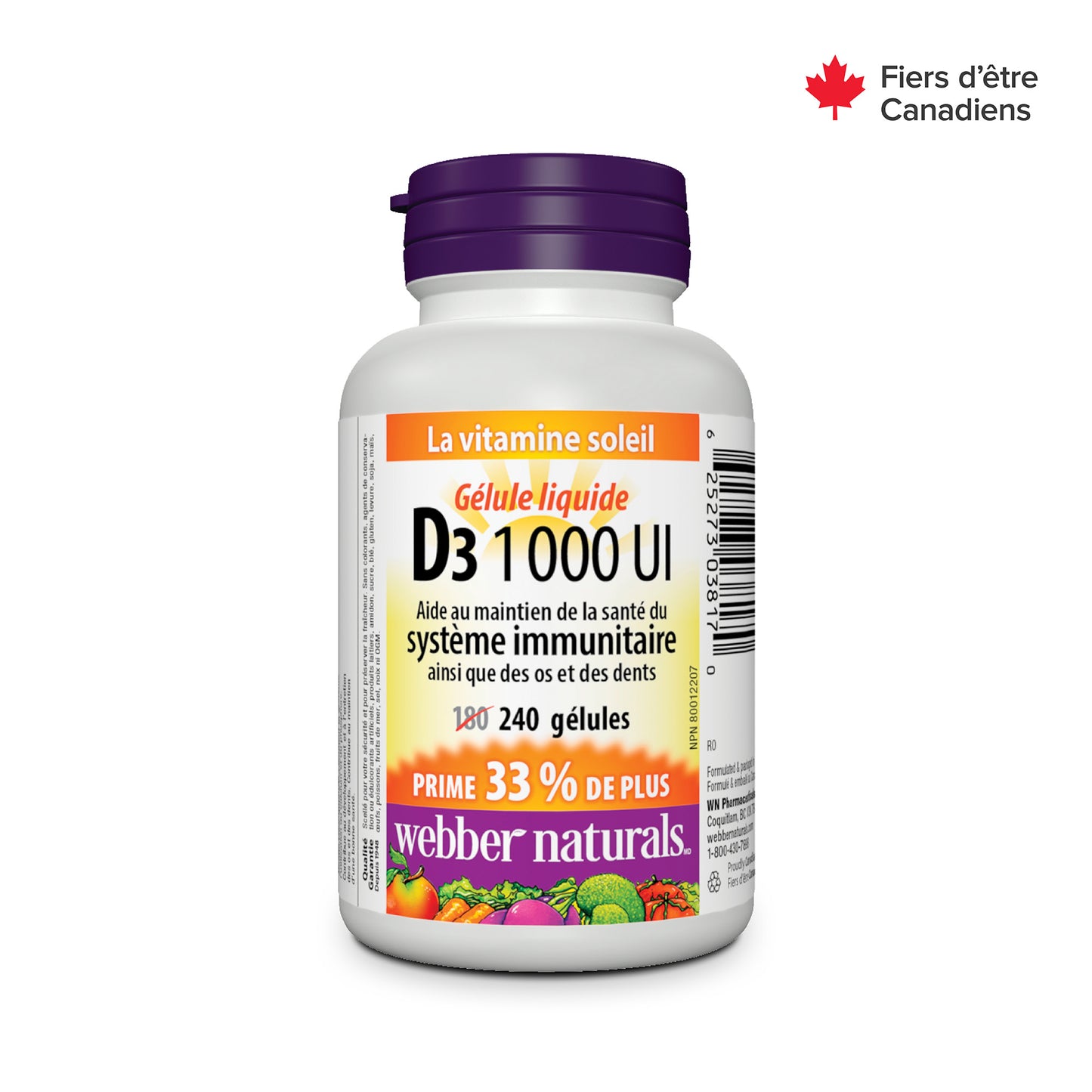 Vitamin D3 1000 IU for Webber Naturals|v|hi-res|WN3817