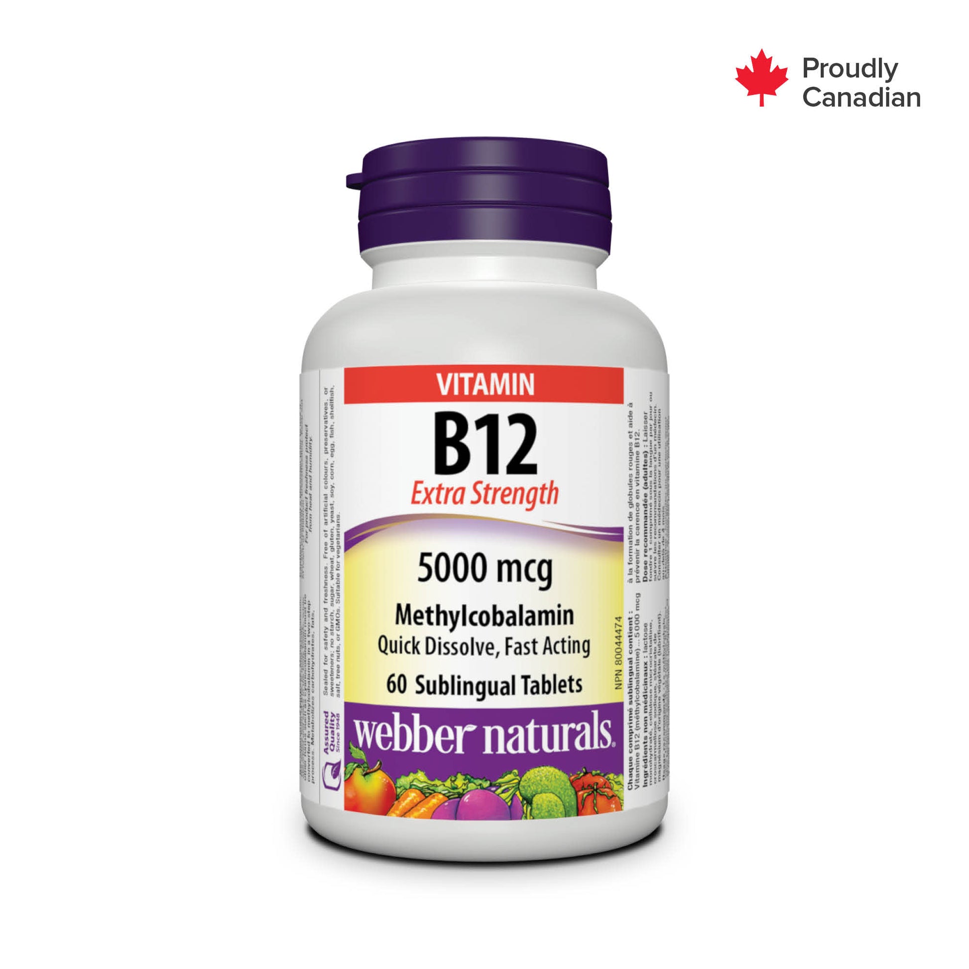 Vitamin B12 Extra Strength Methylcobalamin 5000 mcg for Webber Naturals|v|hi-res|WN3175
