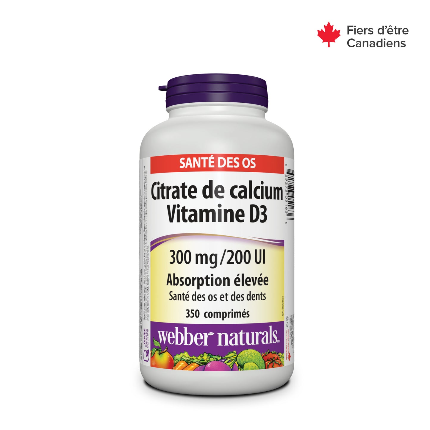 Citrate de calcium Vitamine D3 300 mg / 200 UI comprimés for Webber Naturals|v|hi-res|WN5163