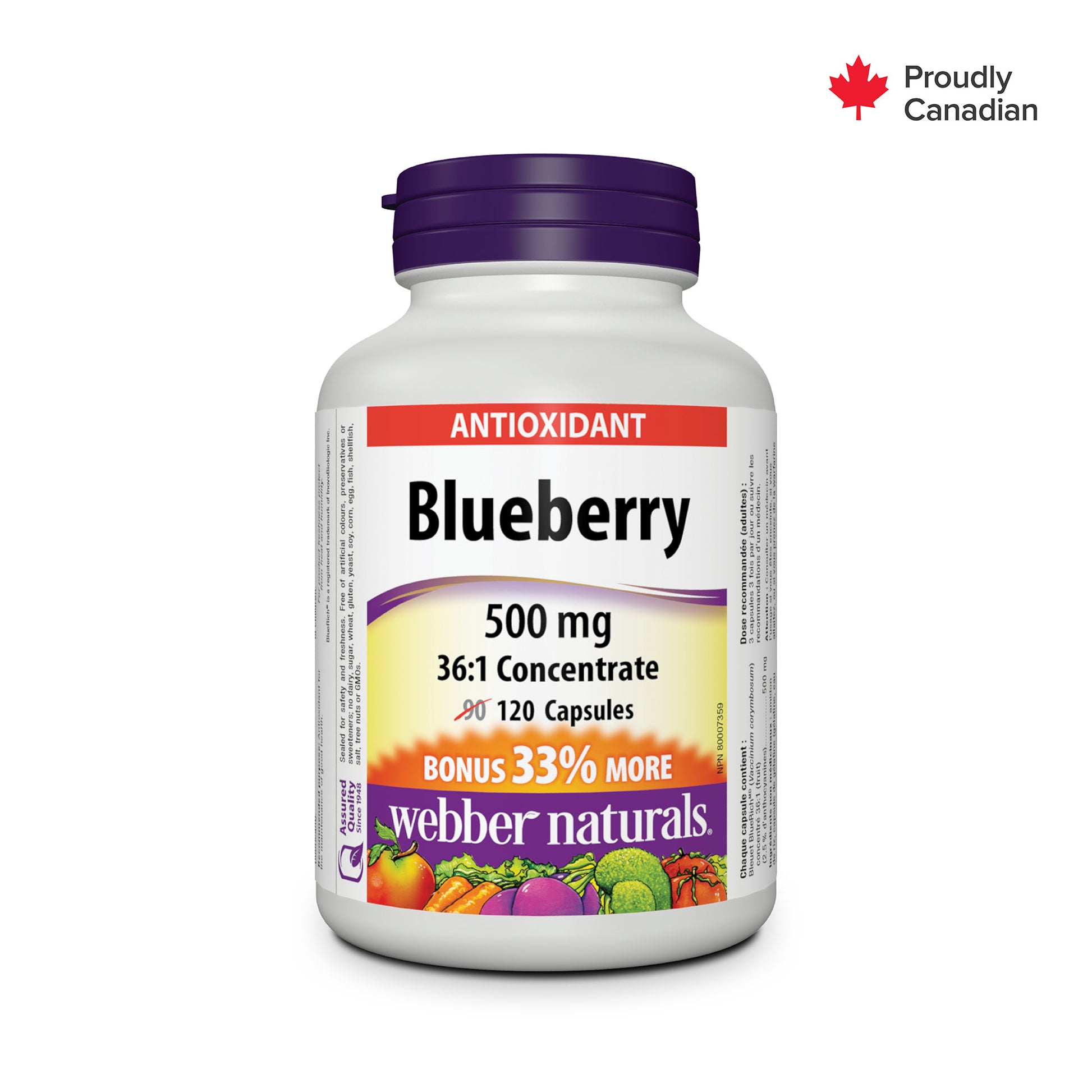Blueberry 36:1 Concentrate 500 mg for Webber Naturals|v|hi-res|WN3820