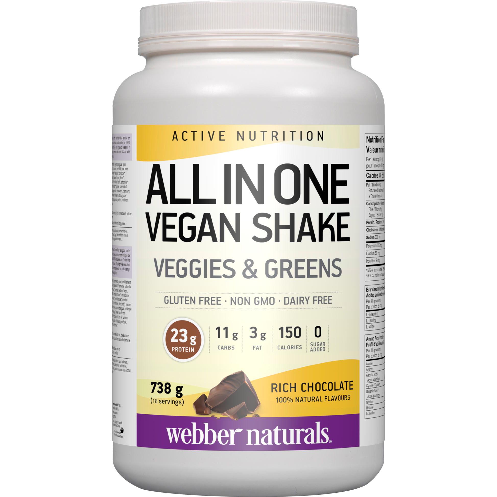 All In One Vegan Shake Rich Chocolate for Webber Naturals|v|hi-res|WN3585