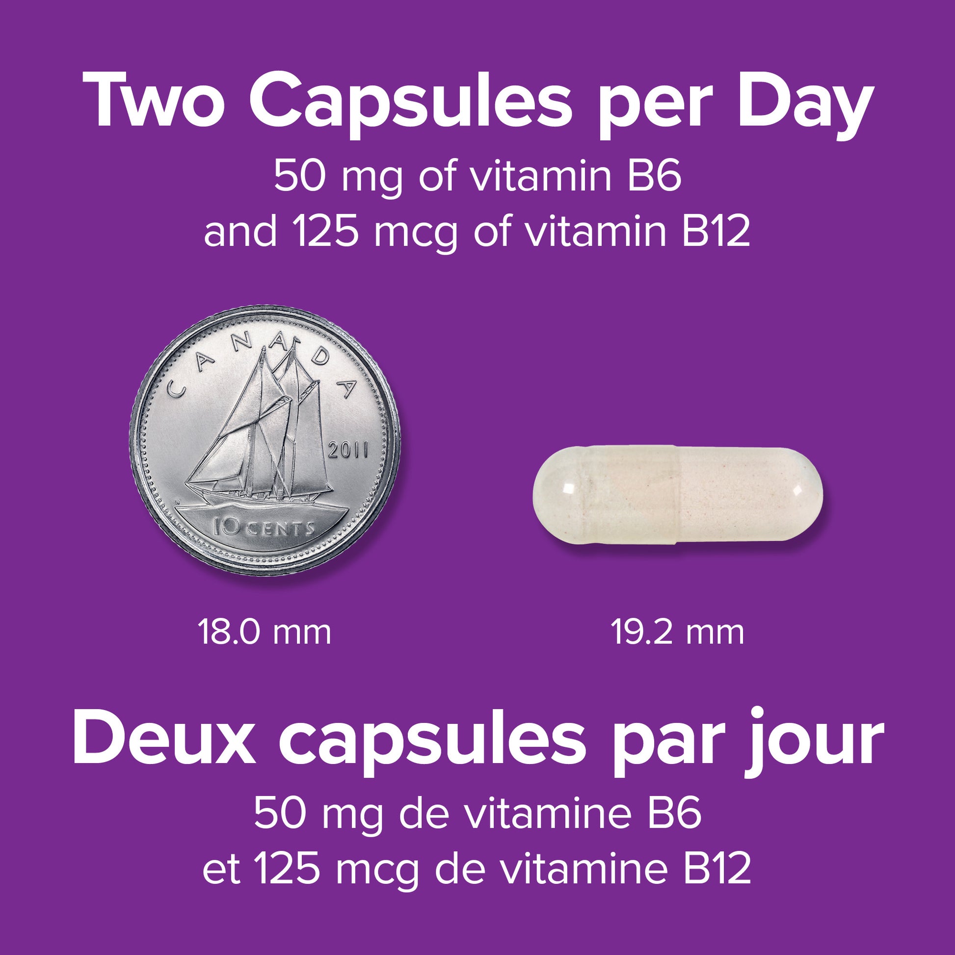 specifications-Vitamine B6+B12 avec Acide Folique 50 mg / 125 mcg for Webber Naturals