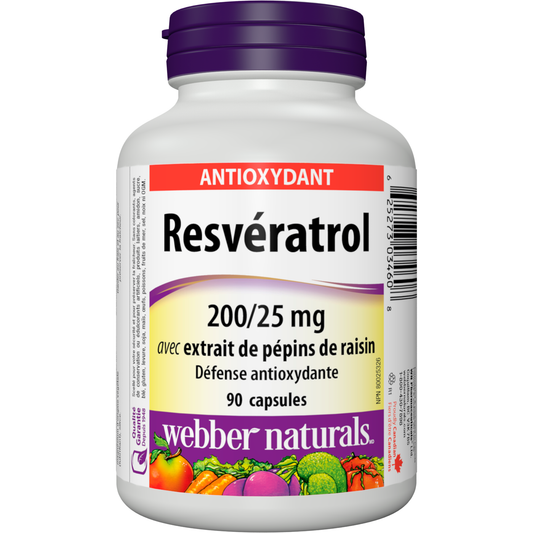 Resvératrol avec extrait de pépins de raisin 200/25 mg for Webber Naturals|v|hi-res|WN3460