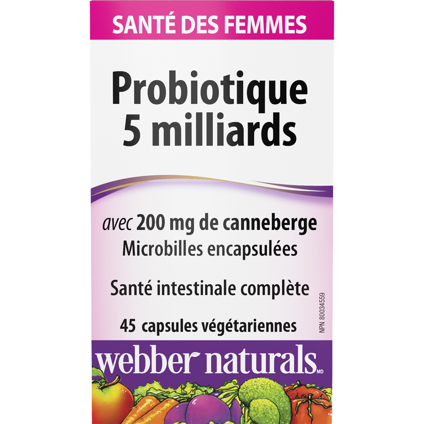 Probiotique 5 milliards avec 200 mg de canneberge for Webber Naturals|v|hi-res|WN3213